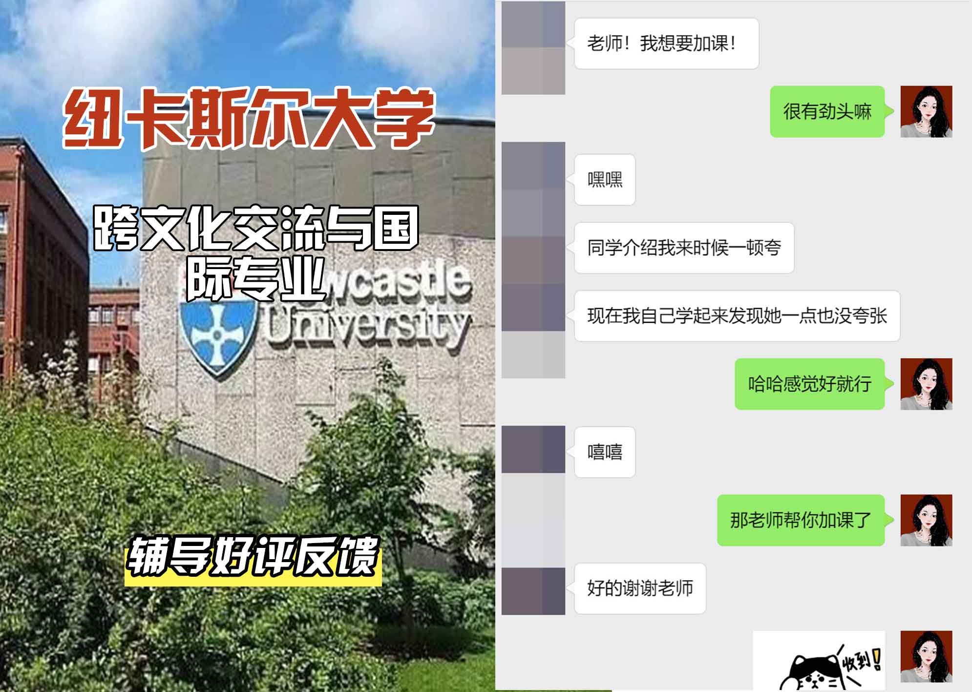 纽卡斯尔大学纽大跨文化交流与国际辅导好评反馈