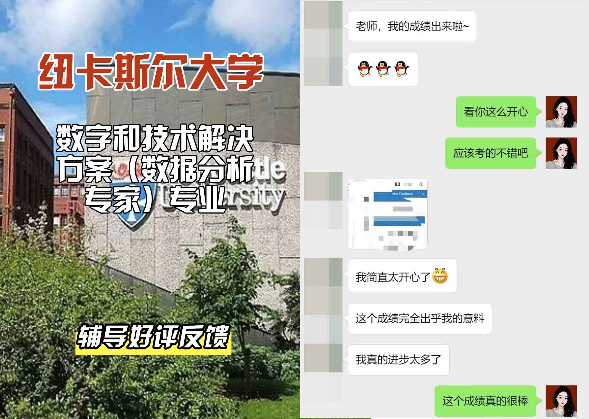 纽卡斯尔大学纽大数字和技术解决方案（数据分析专家）辅导好评反馈