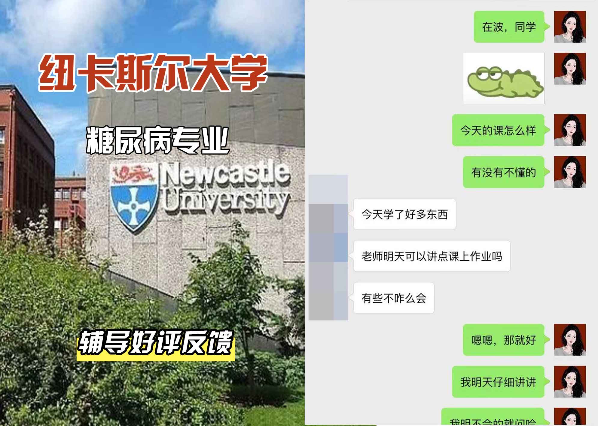 纽卡斯尔大学纽大糖尿病辅导好评反馈