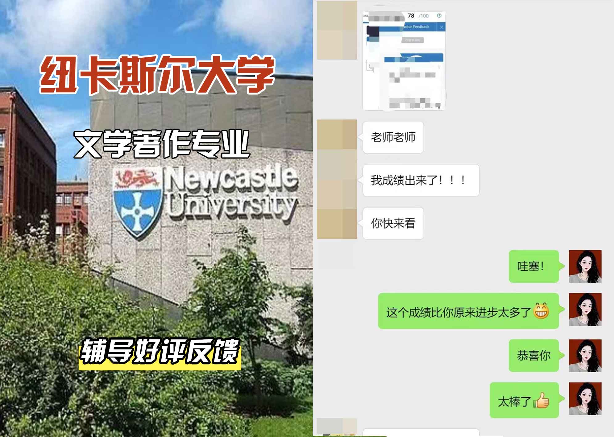 纽卡斯尔大学纽大文学著作辅导好评反馈