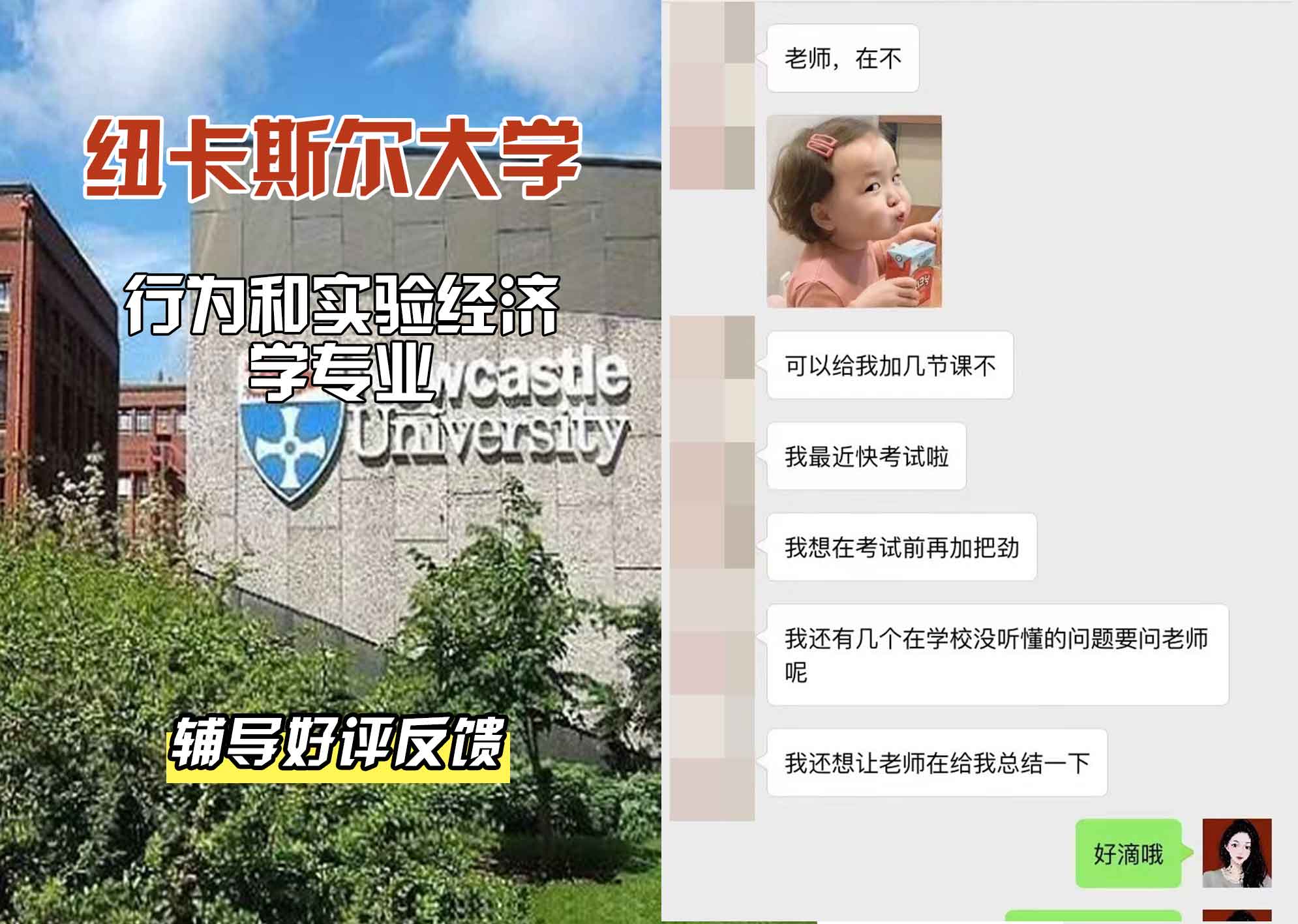 纽卡斯尔大学纽大行为和实验经济学辅导好评反馈