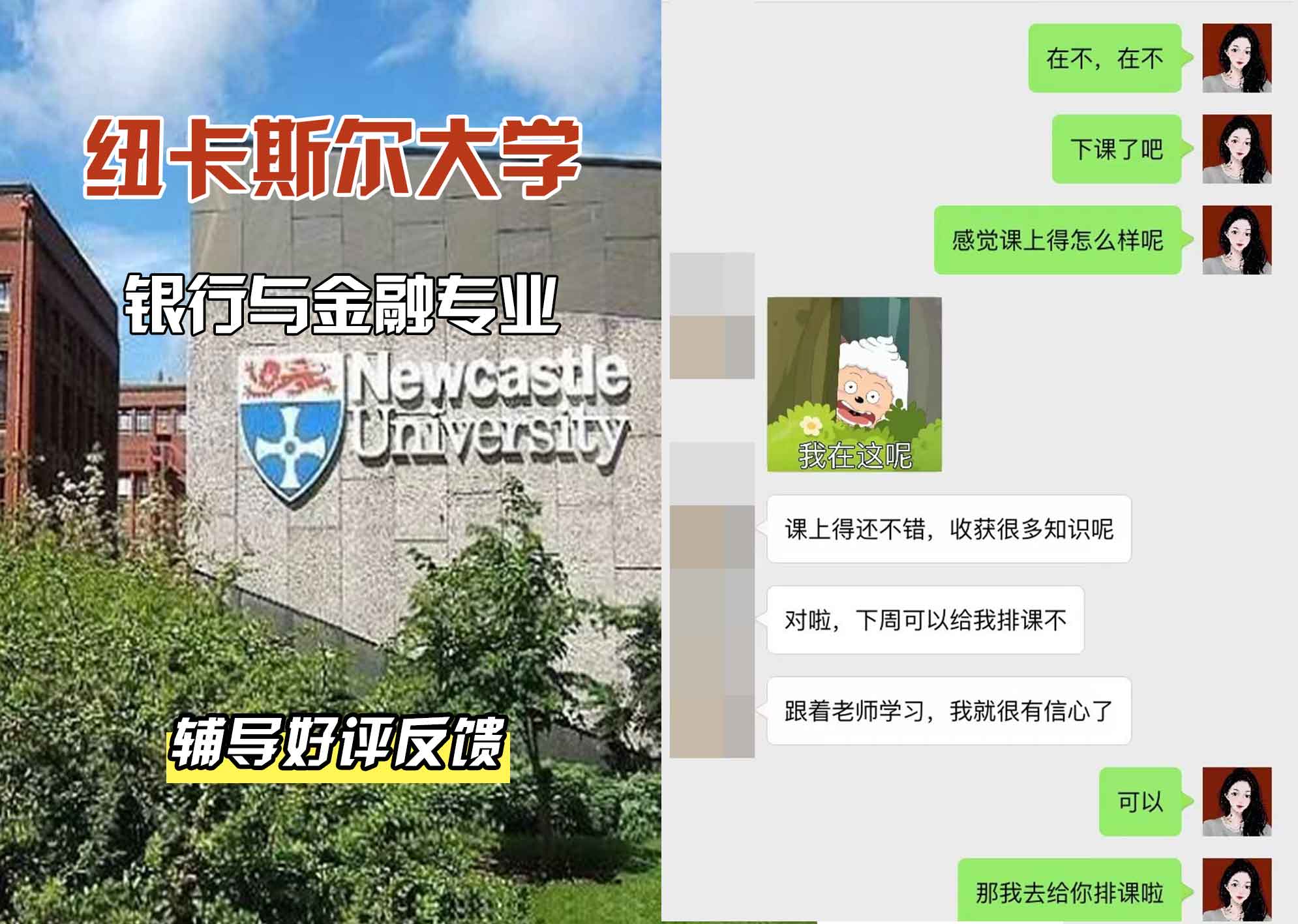 纽卡斯尔大学纽大银行与金融辅导好评反馈