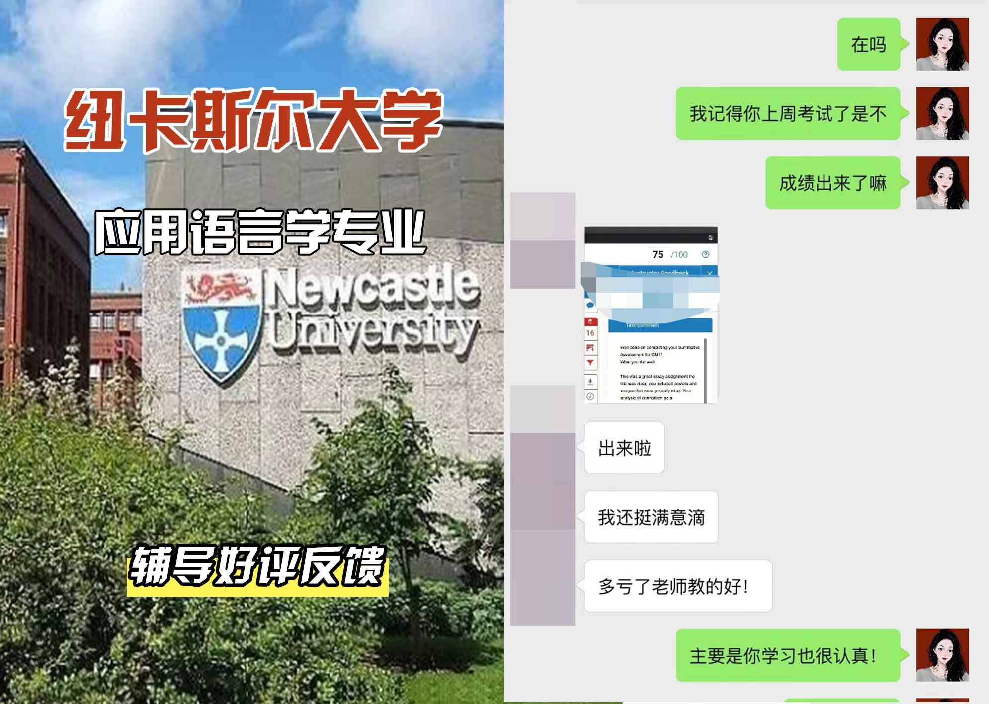 纽卡斯尔大学纽大应用语言学辅导好评反馈