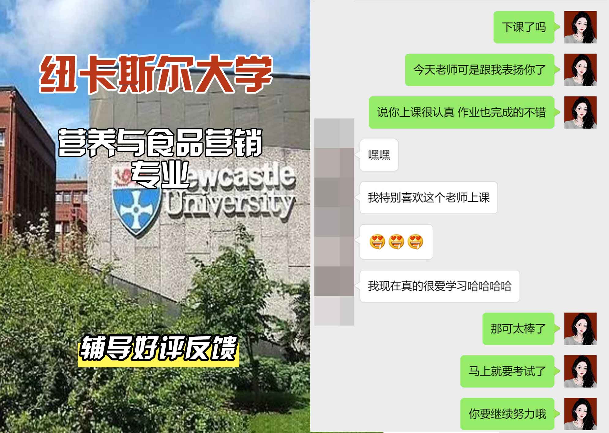 纽卡斯尔大学纽大营养与食品营销辅导好评反馈