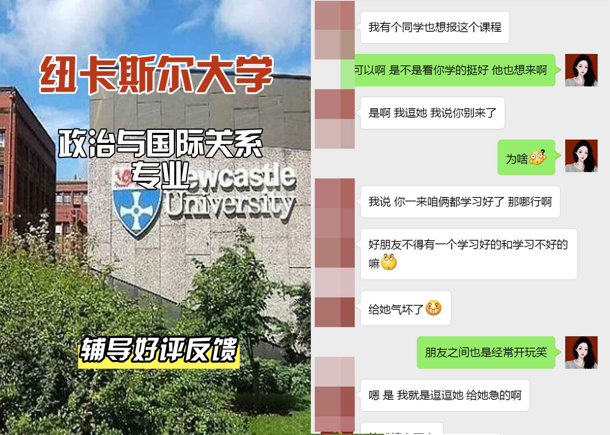 纽卡斯尔大学纽大政治与国际关系辅导好评反馈