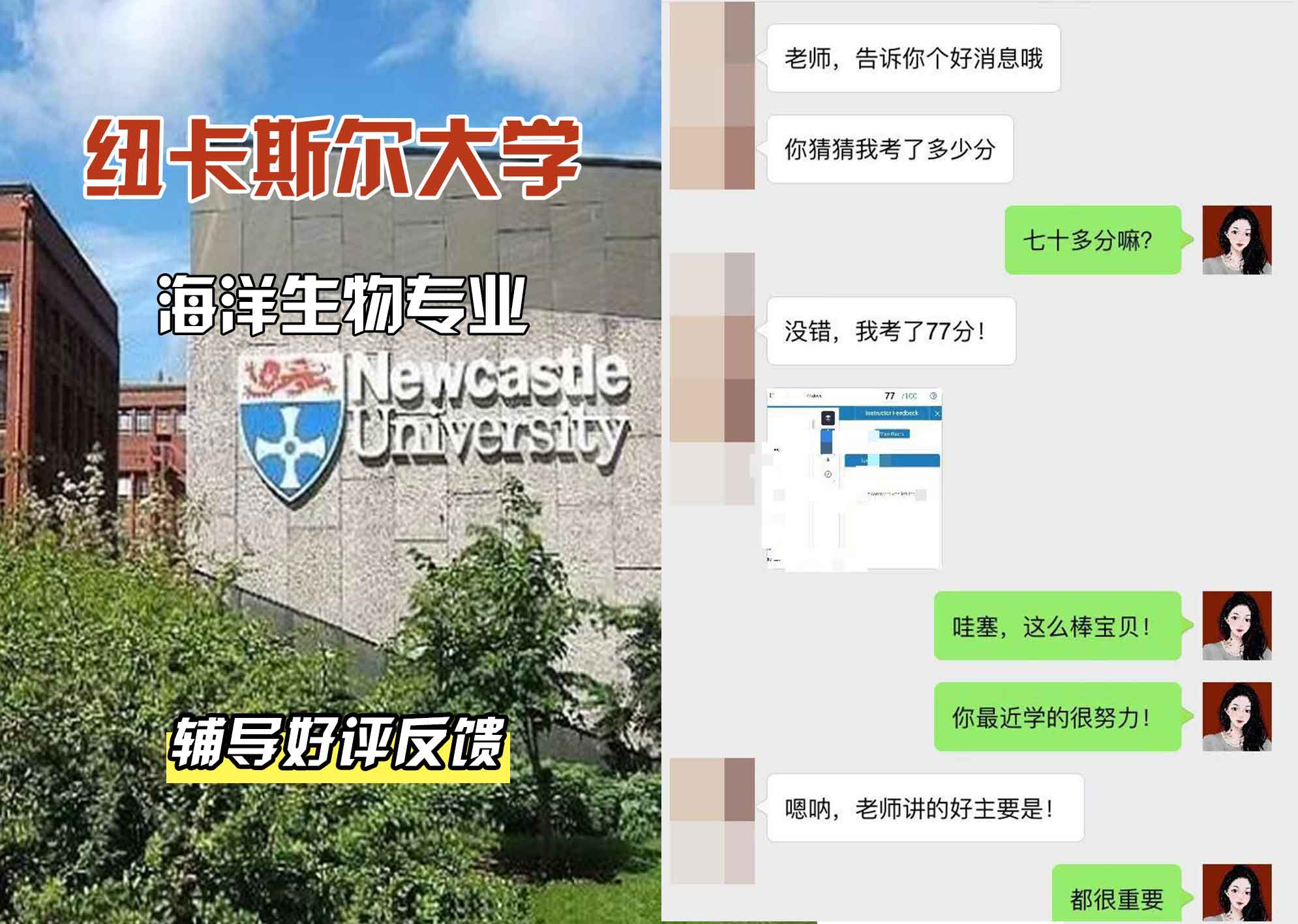 纽卡斯尔大学纽大海洋生物辅导好评反馈