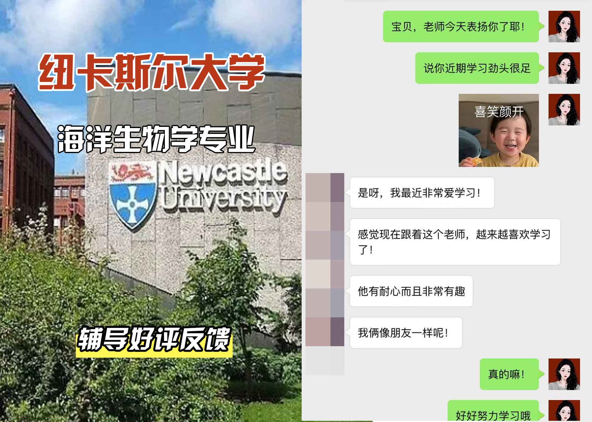 纽卡斯尔大学纽大海洋生物学辅导好评反馈