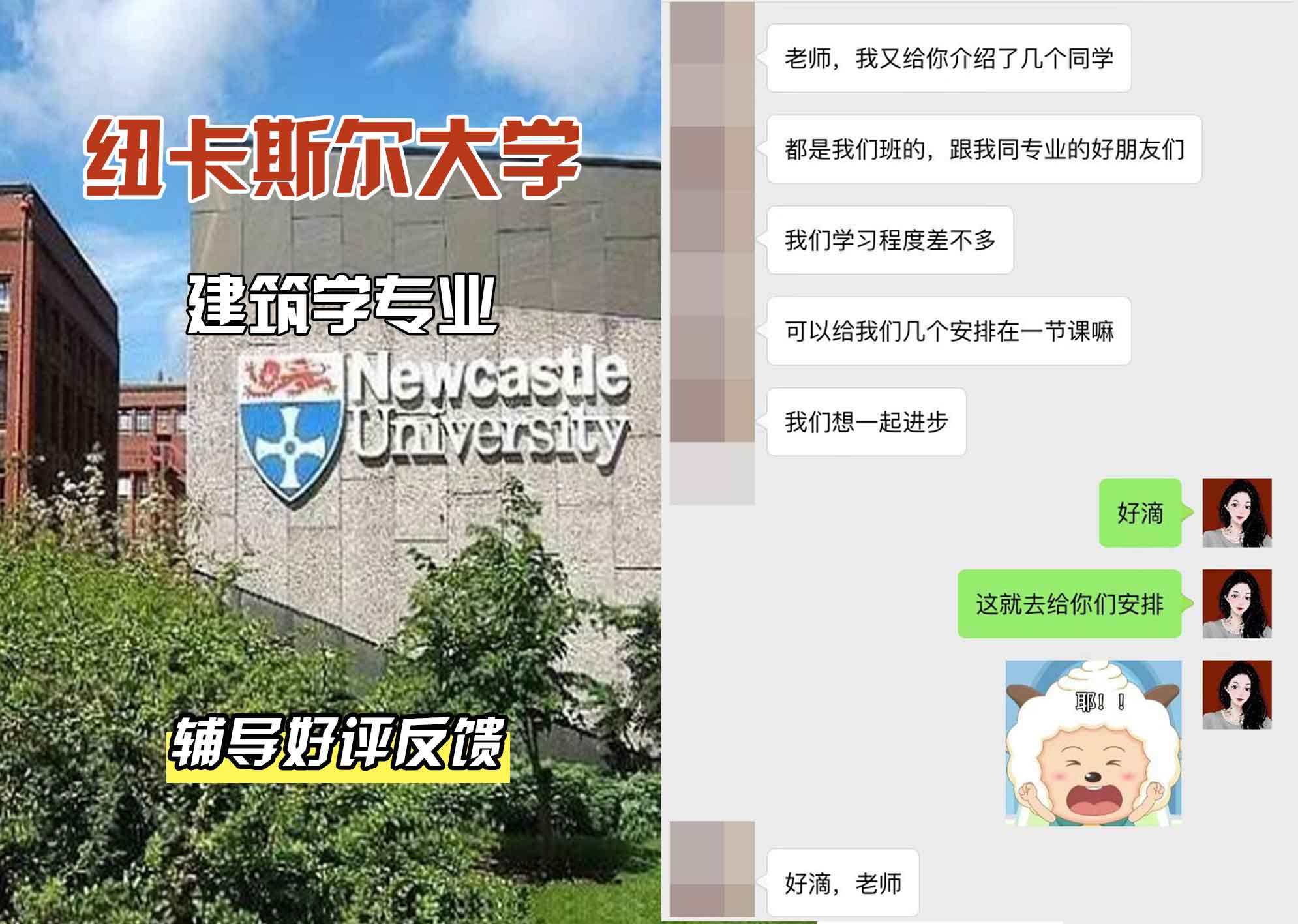 纽卡斯尔大学纽大建筑学辅导好评反馈