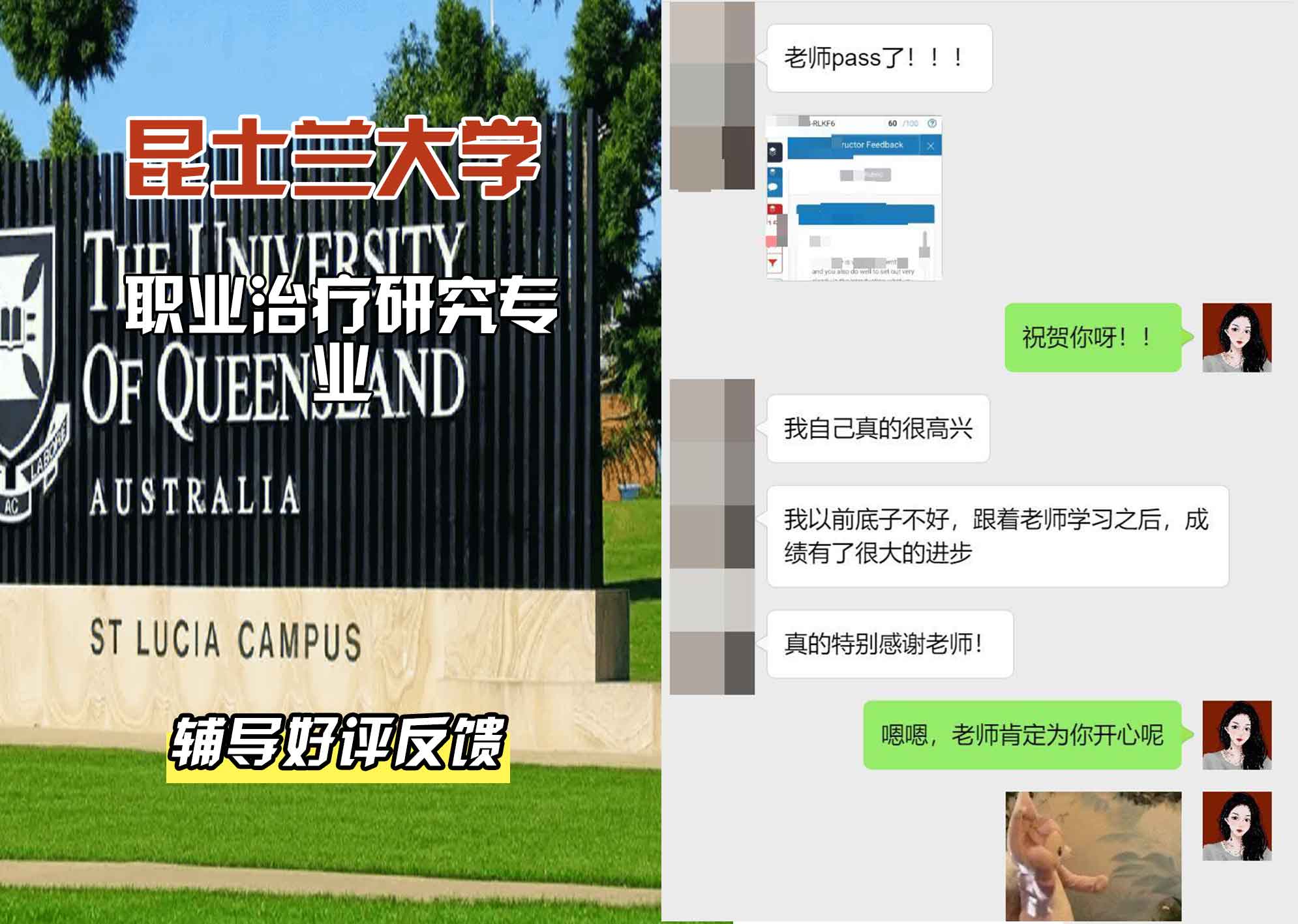 昆士兰大学UQ职业治疗研究辅导好评反馈