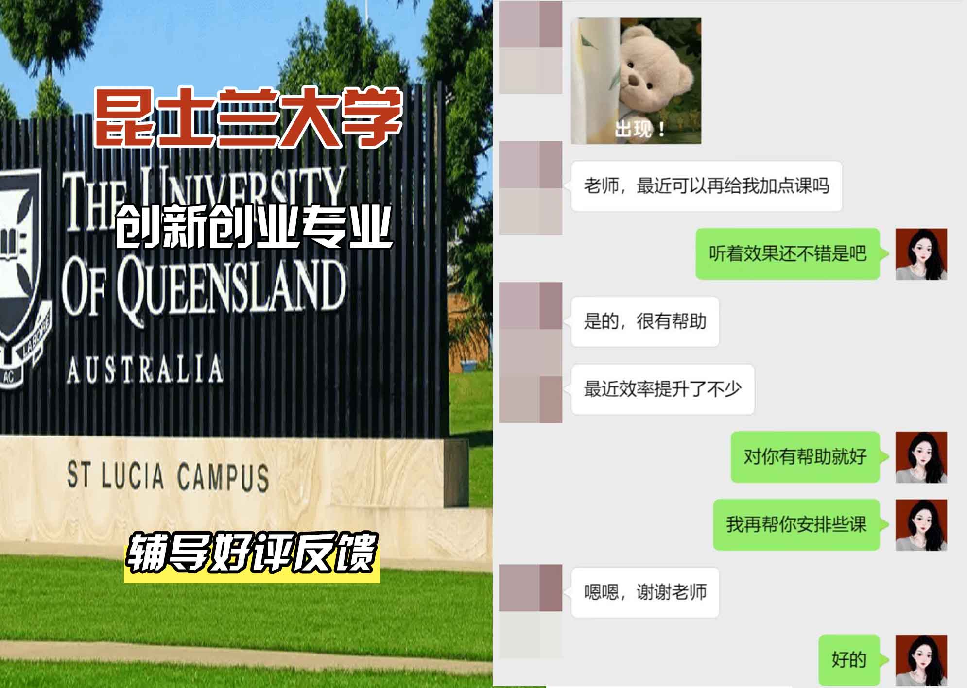 昆士兰大学UQ创新创业辅导好评反馈