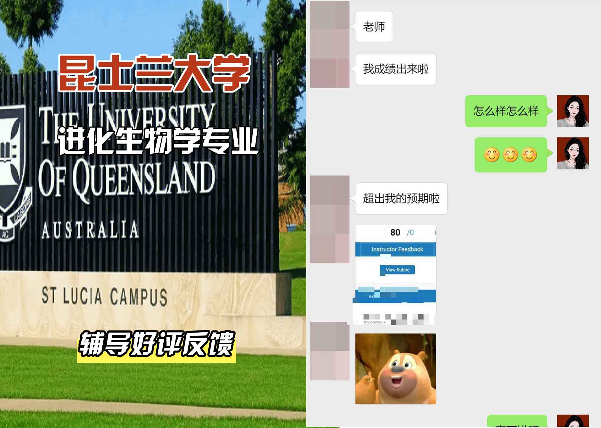 昆士兰大学UQ进化生物学辅导好评反馈