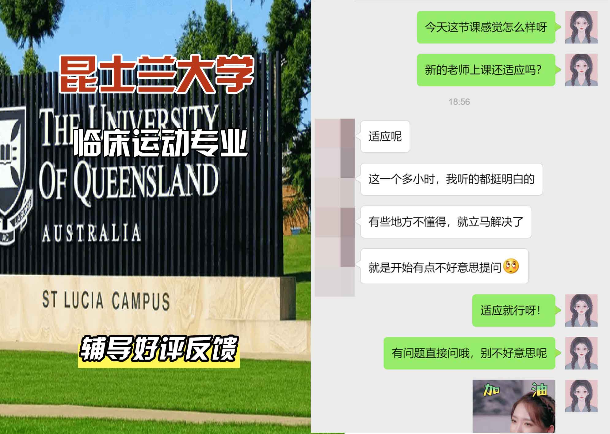 昆士兰大学UQ临床运动辅导好评反馈