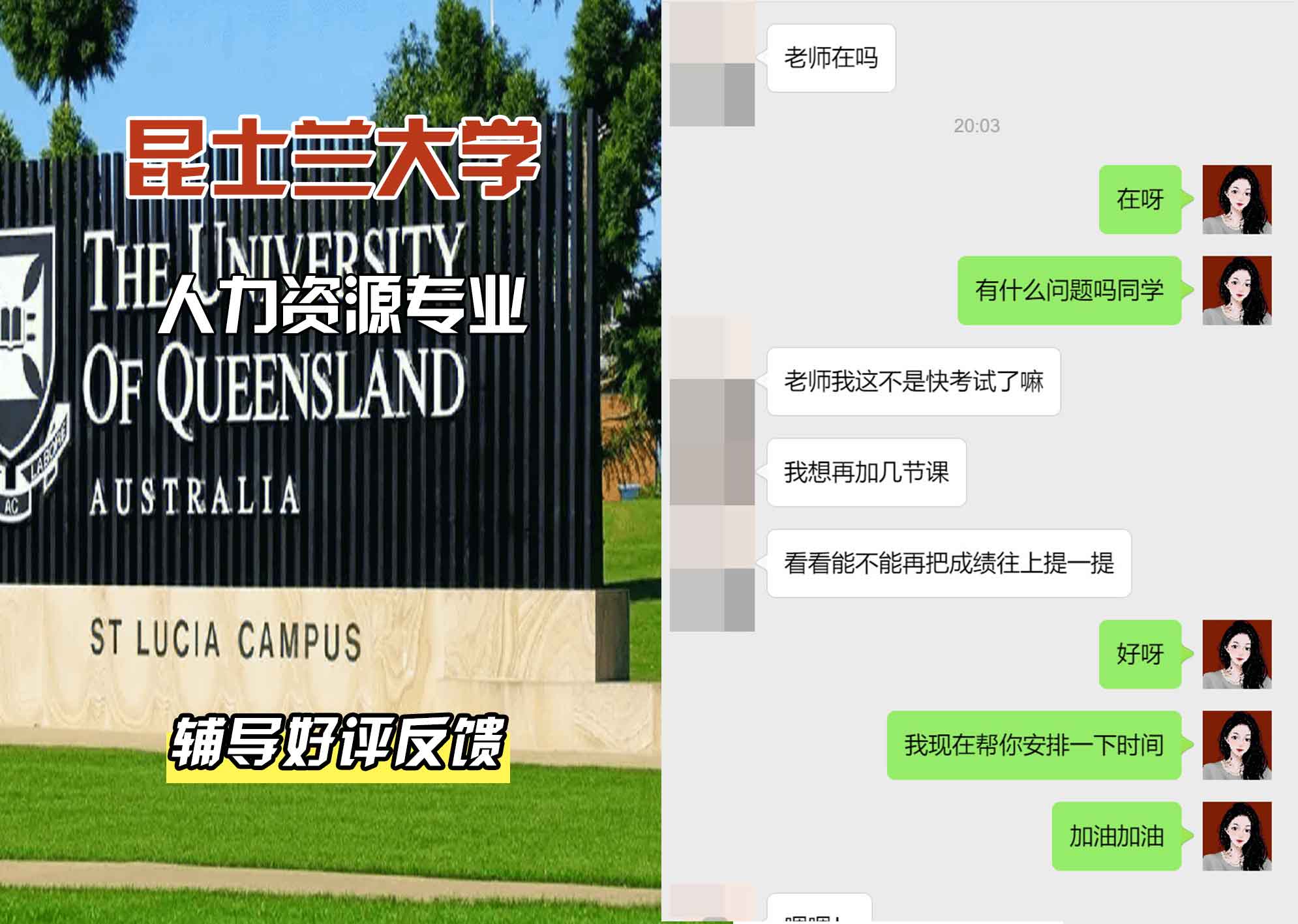 昆士兰大学UQ人力资源辅导好评反馈