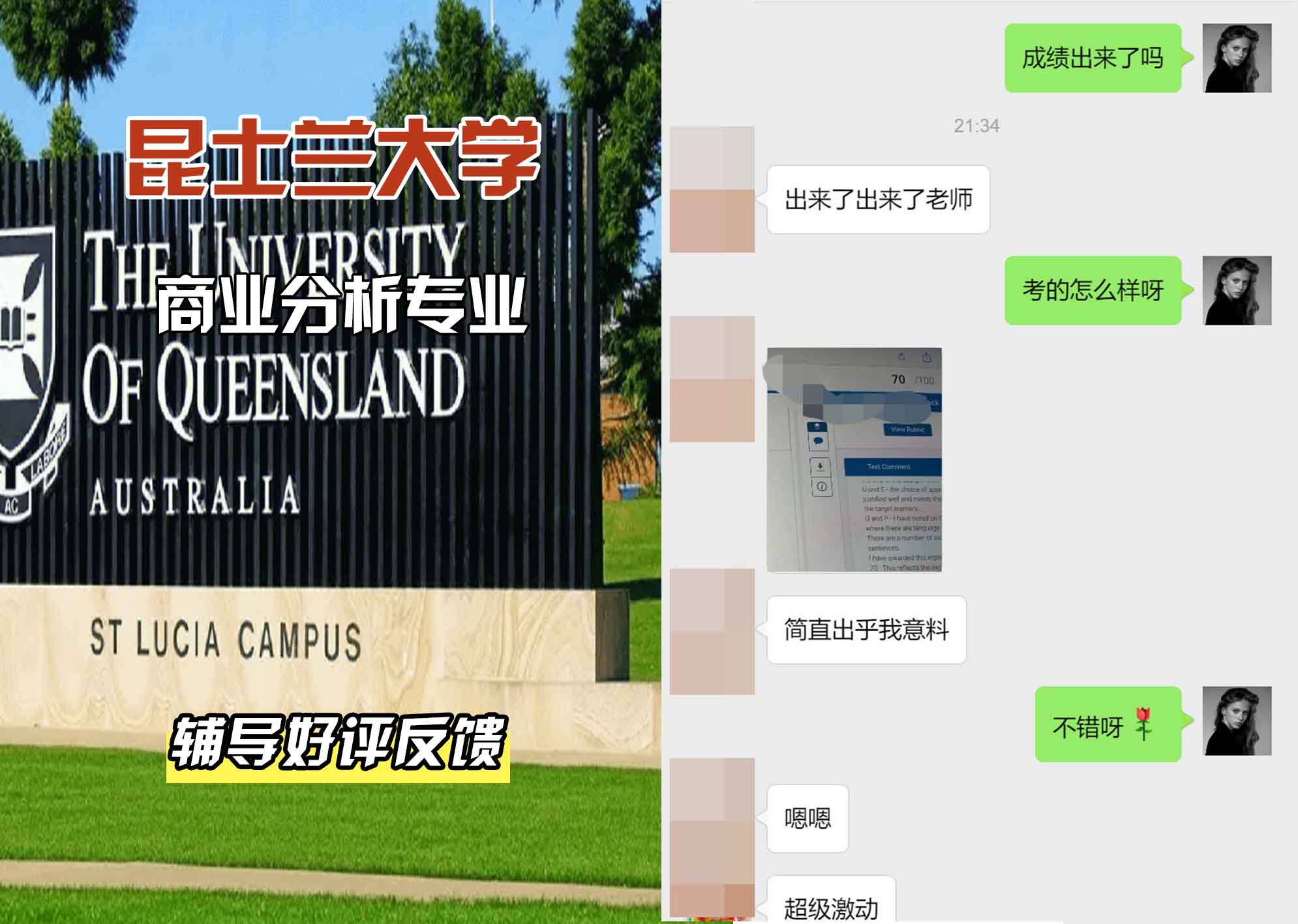 昆士兰大学UQ商业分析辅导好评反馈