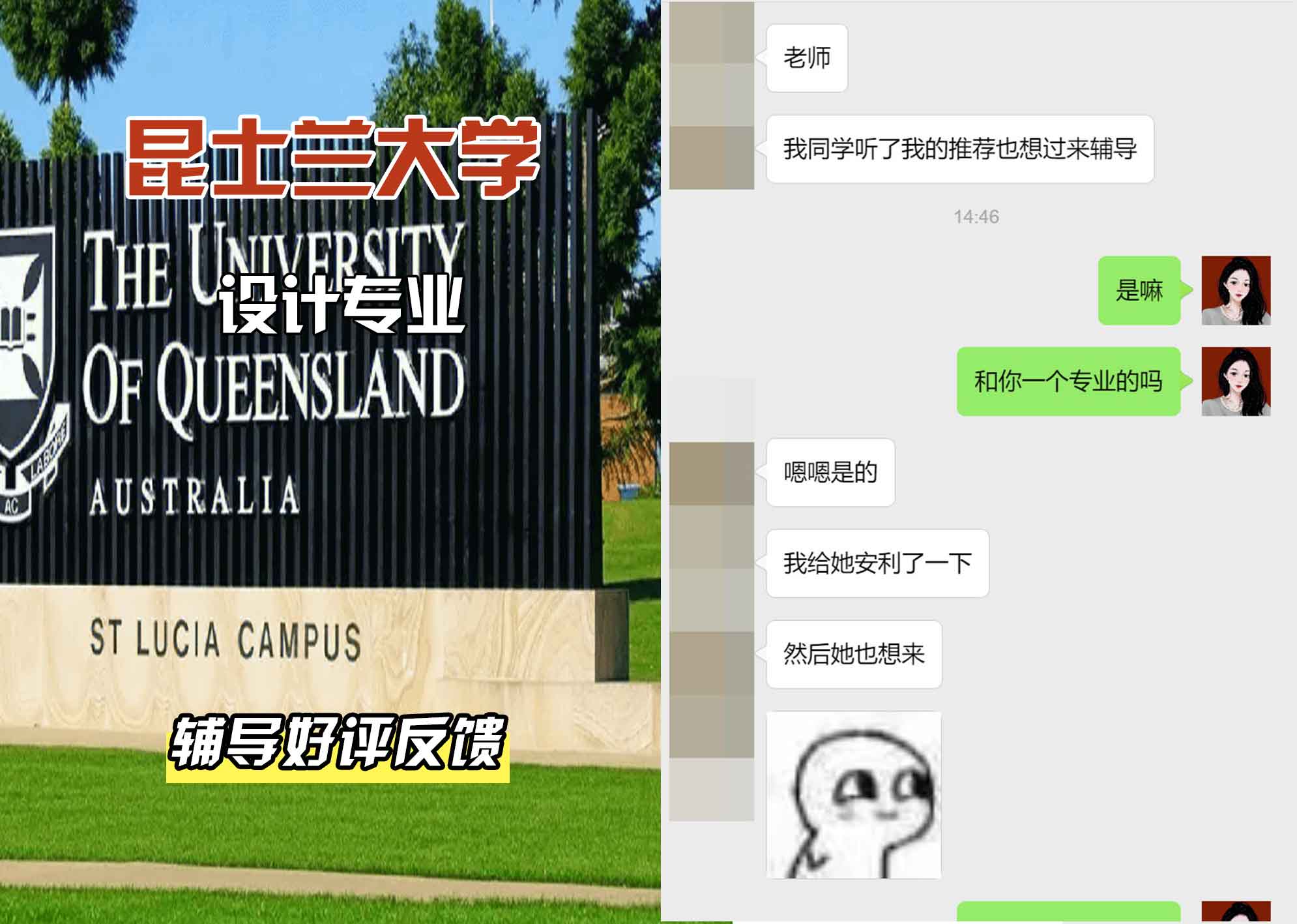 昆士兰大学UQ设计辅导好评反馈