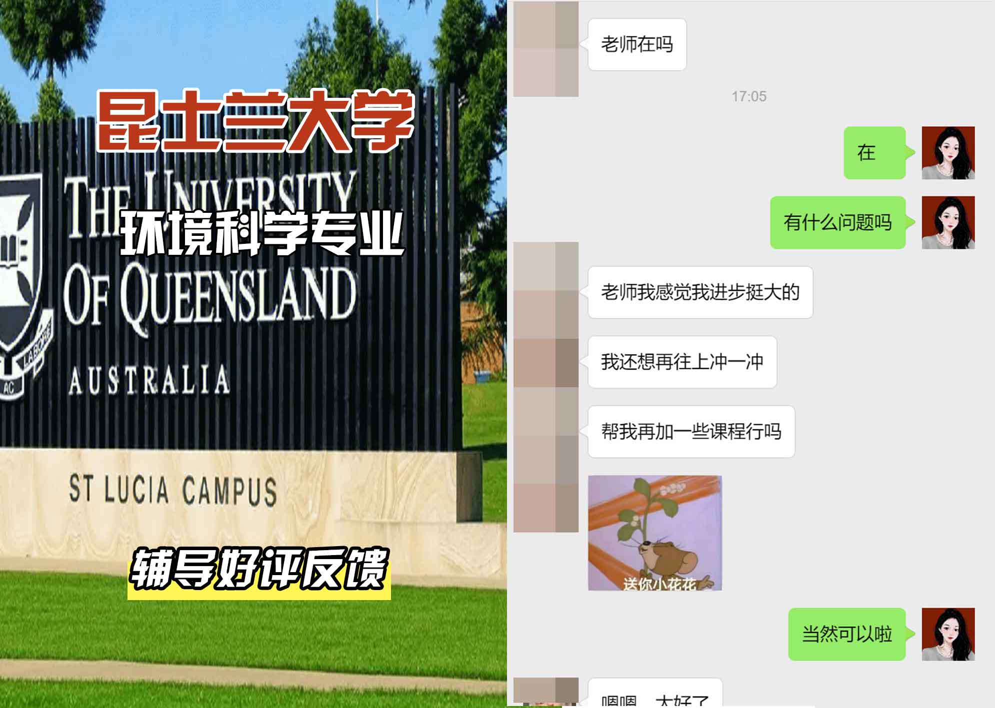 昆士兰大学UQ环境科学辅导好评反馈