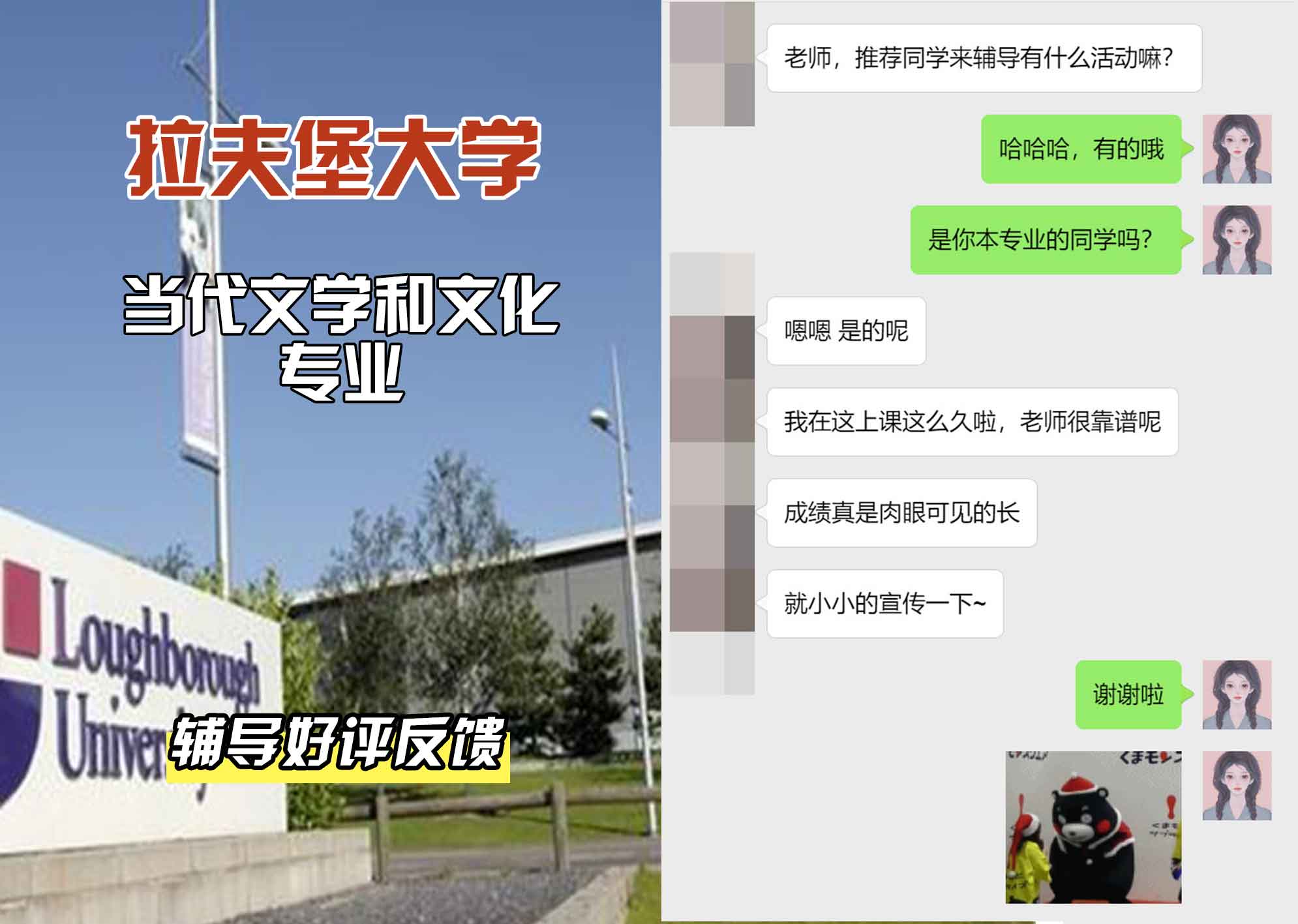 LU拉夫堡大学当代文学和文化辅导好评反馈
