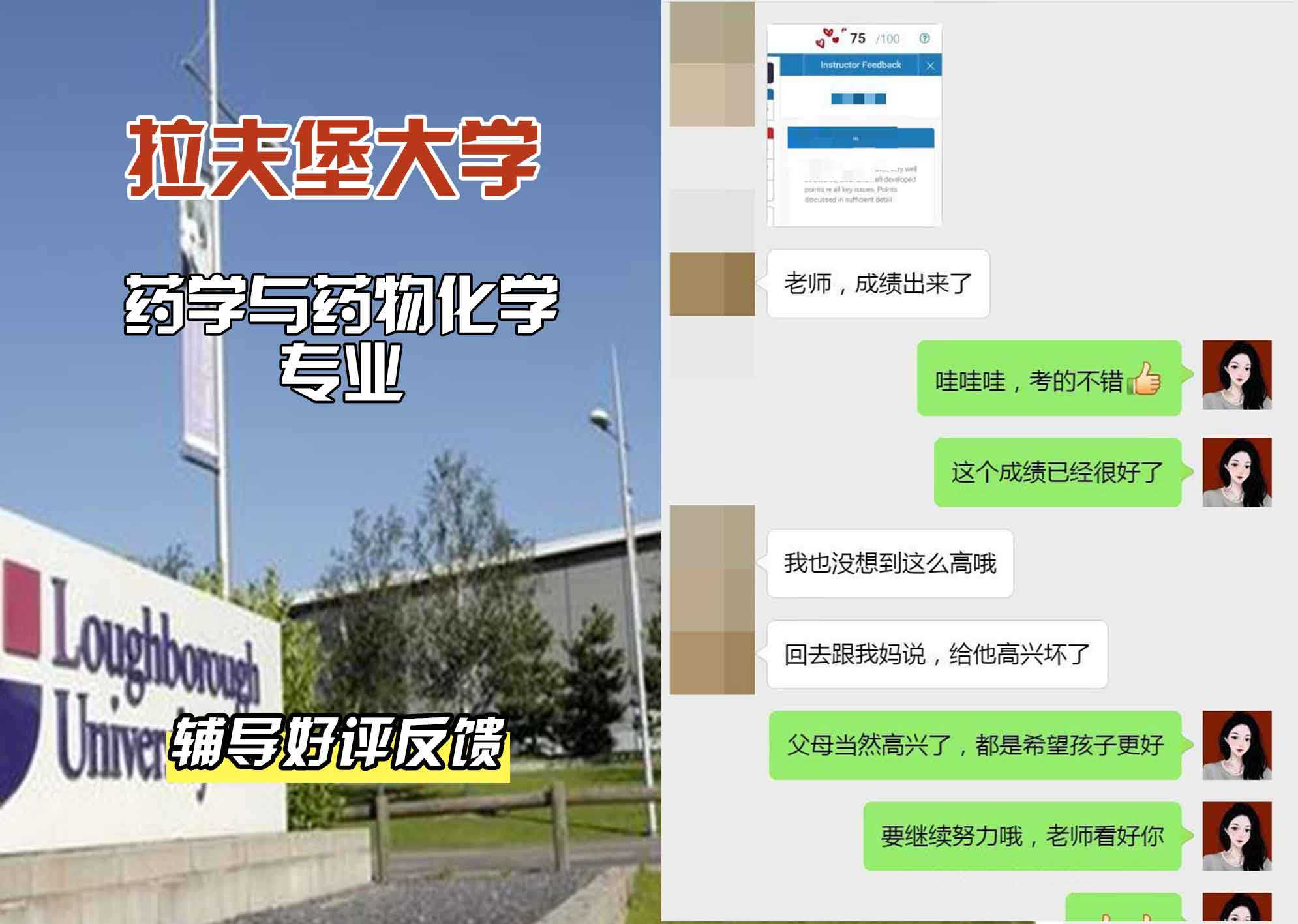 LU拉夫堡大学药学与药物化学辅导好评反馈