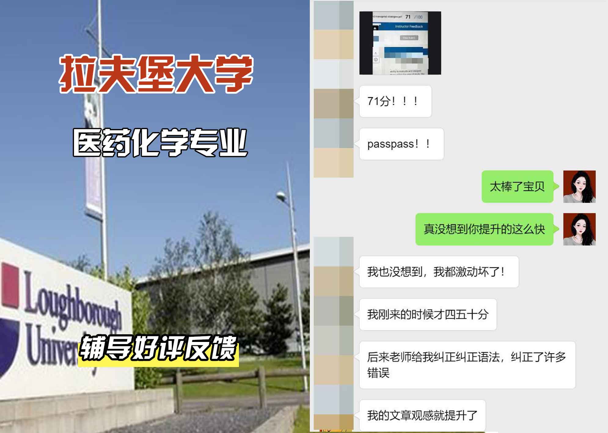 LU拉夫堡大学医药化学辅导好评反馈