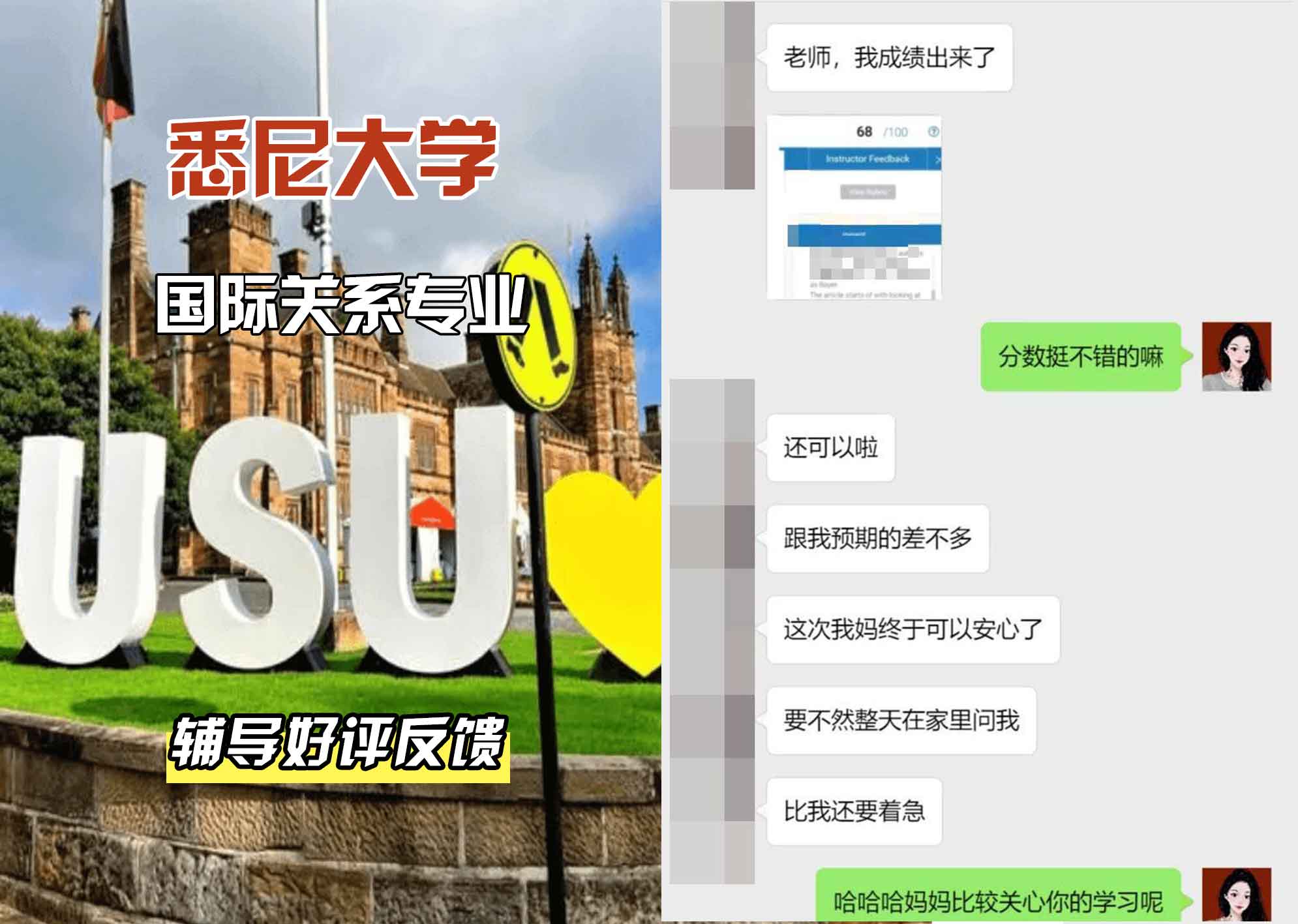 悉尼大学USYD国际关系辅导好评反馈