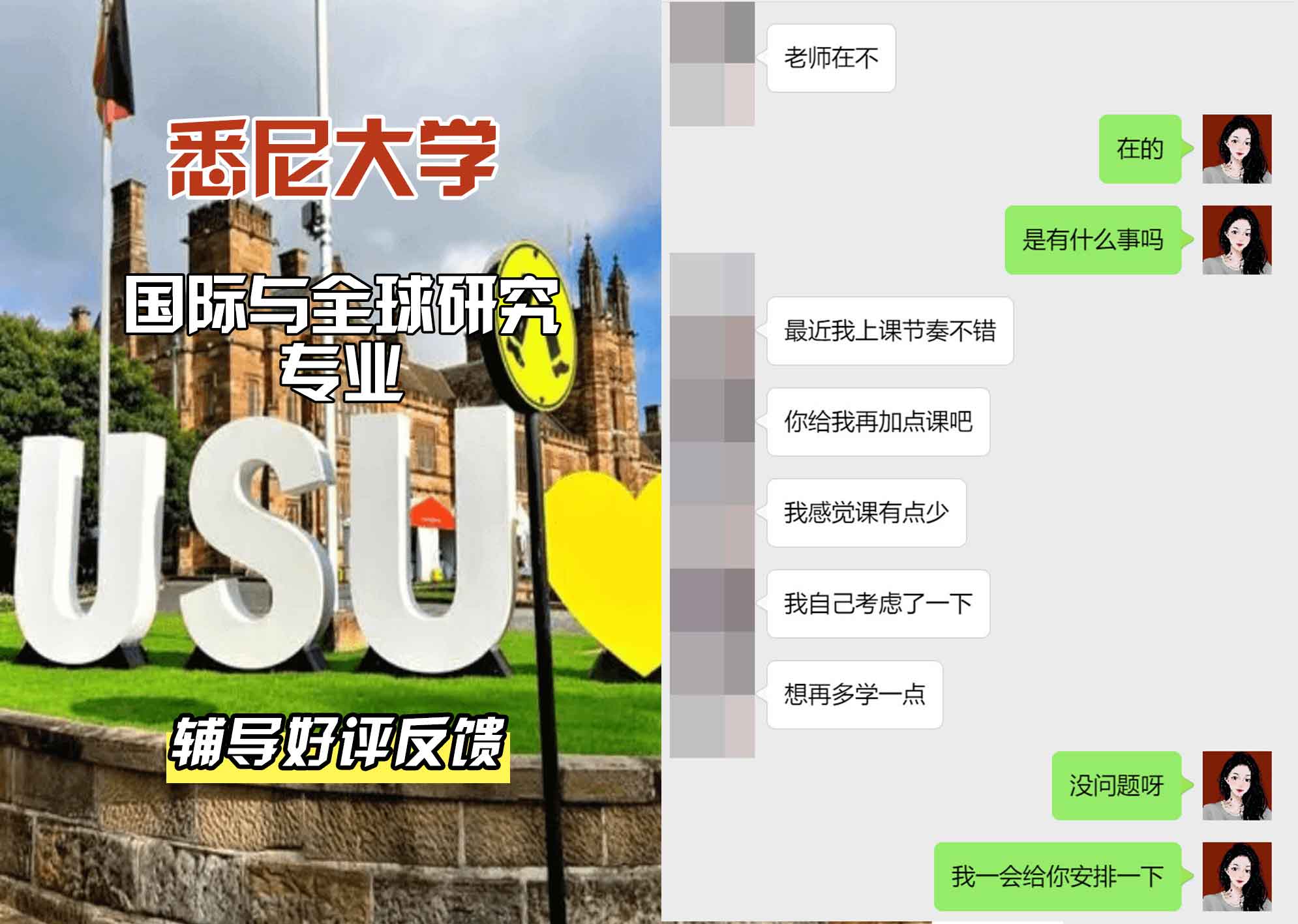 悉尼大学USYD国际与全球研究辅导好评反馈