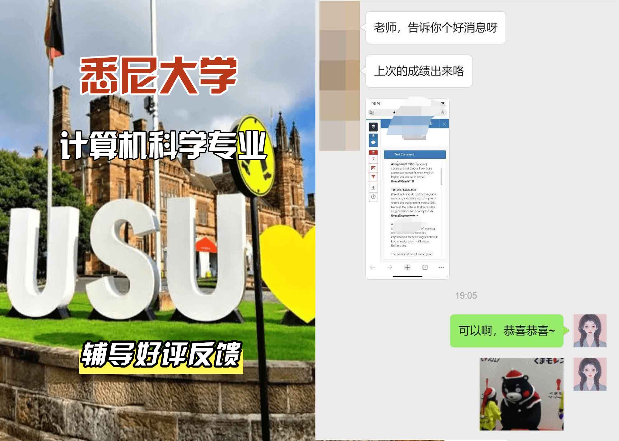 悉尼大学USYD计算机科学辅导好评反馈