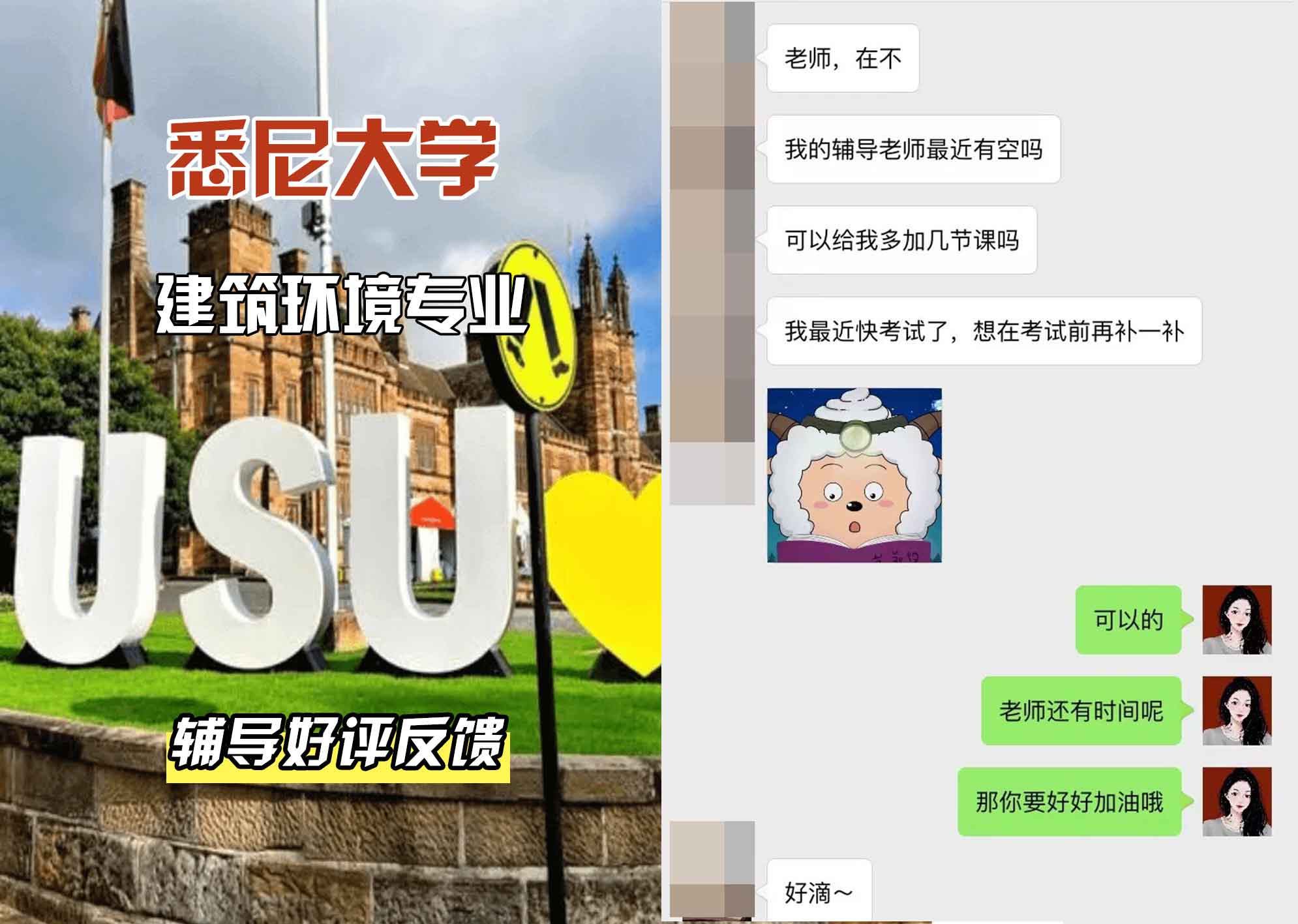 悉尼大学USYD建筑环境辅导好评反馈