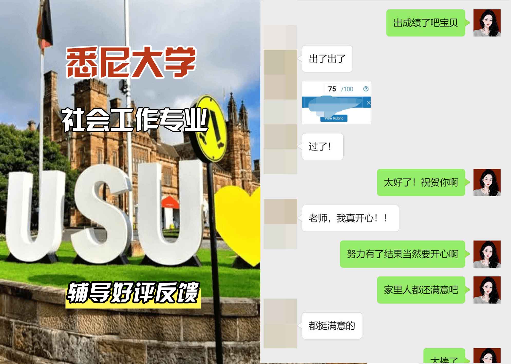 悉尼大学USYD社会工作辅导好评反馈