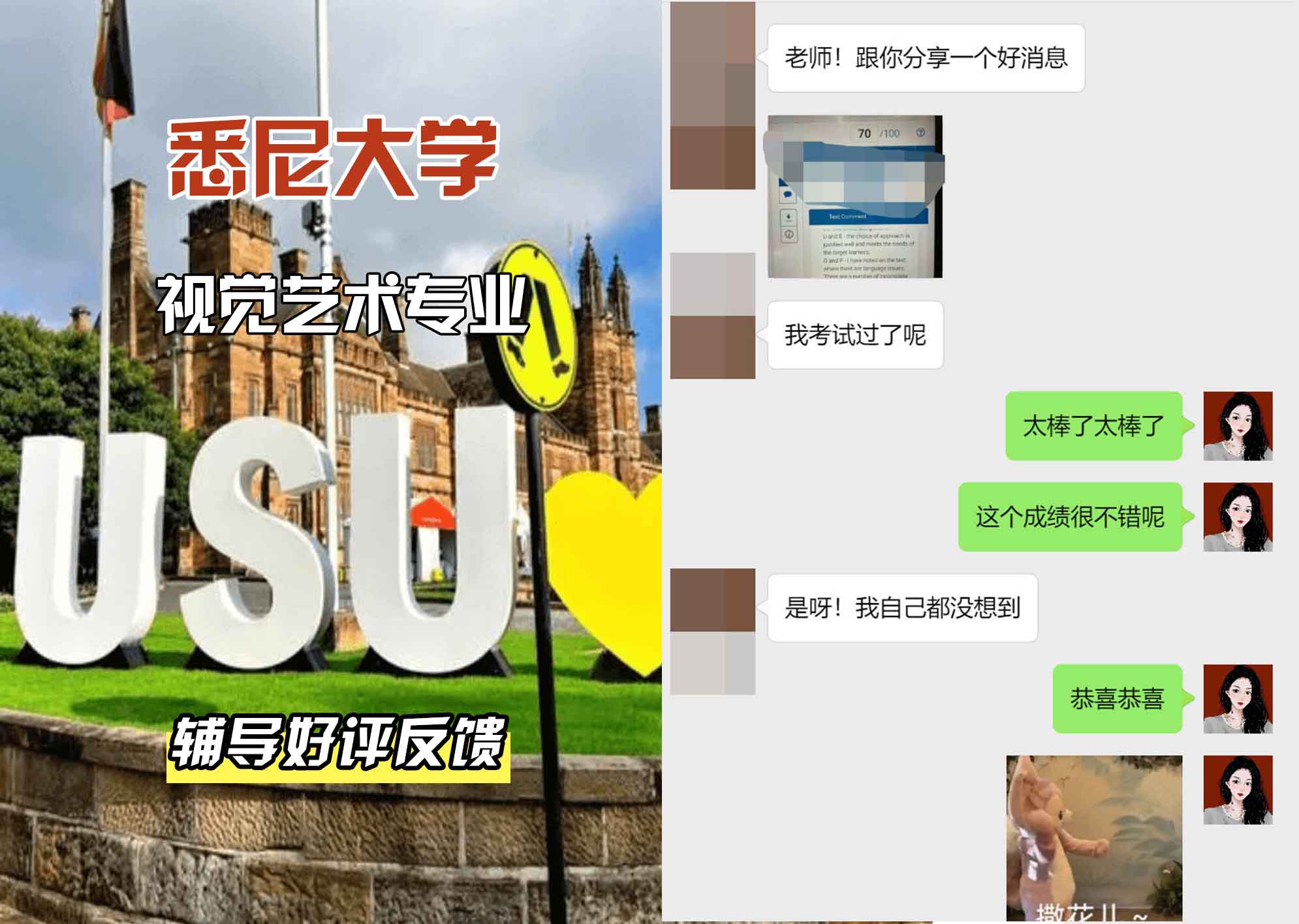 悉尼大学USYD视觉艺术辅导好评反馈