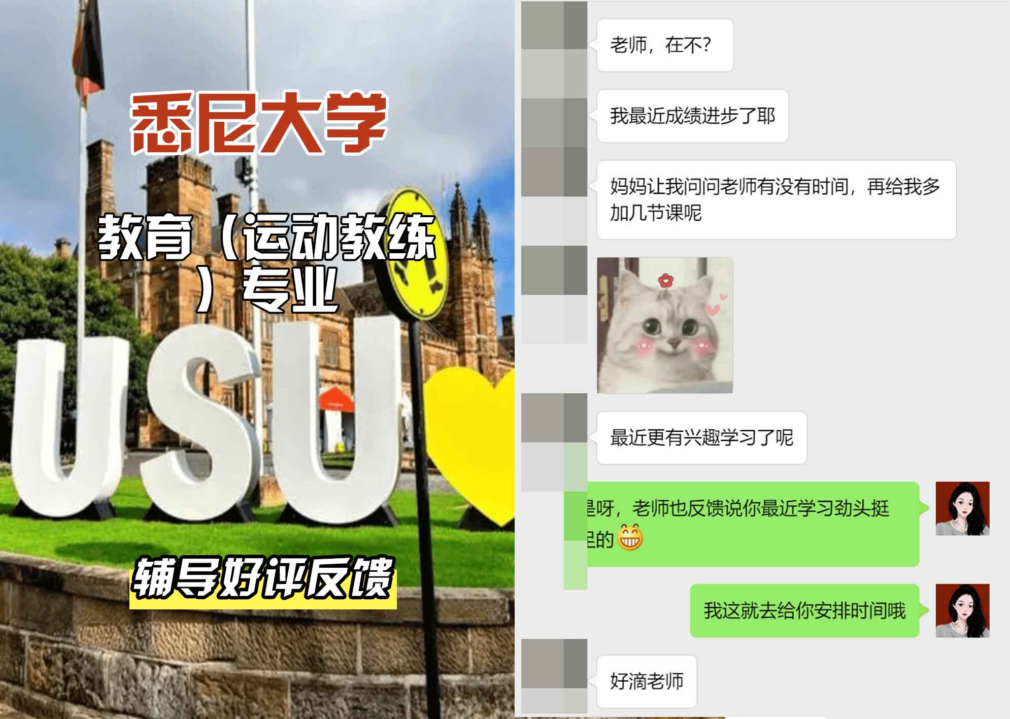 悉尼大学USYD教育（运动教练）辅导好评反馈