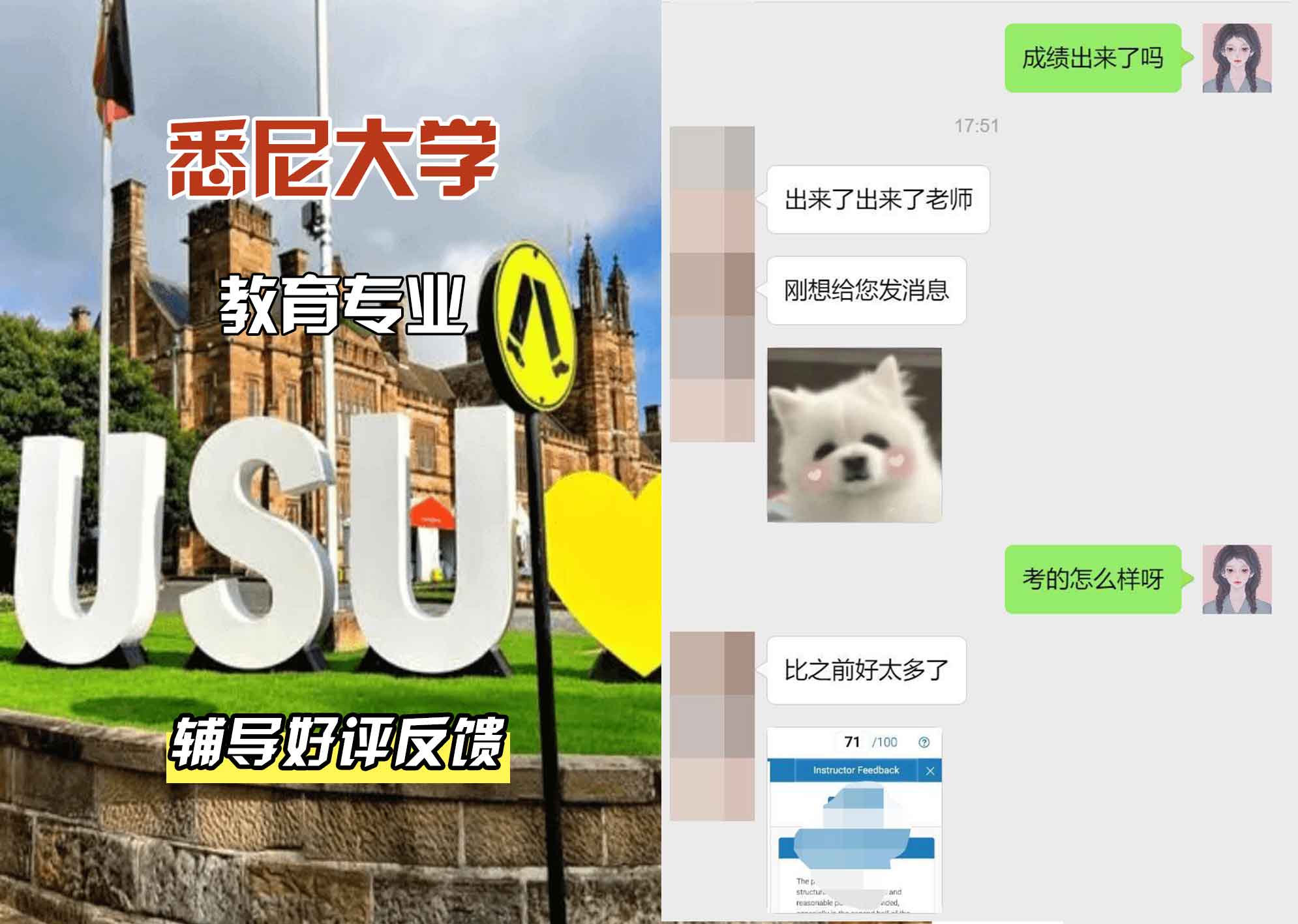 悉尼大学USYD教育辅导好评反馈