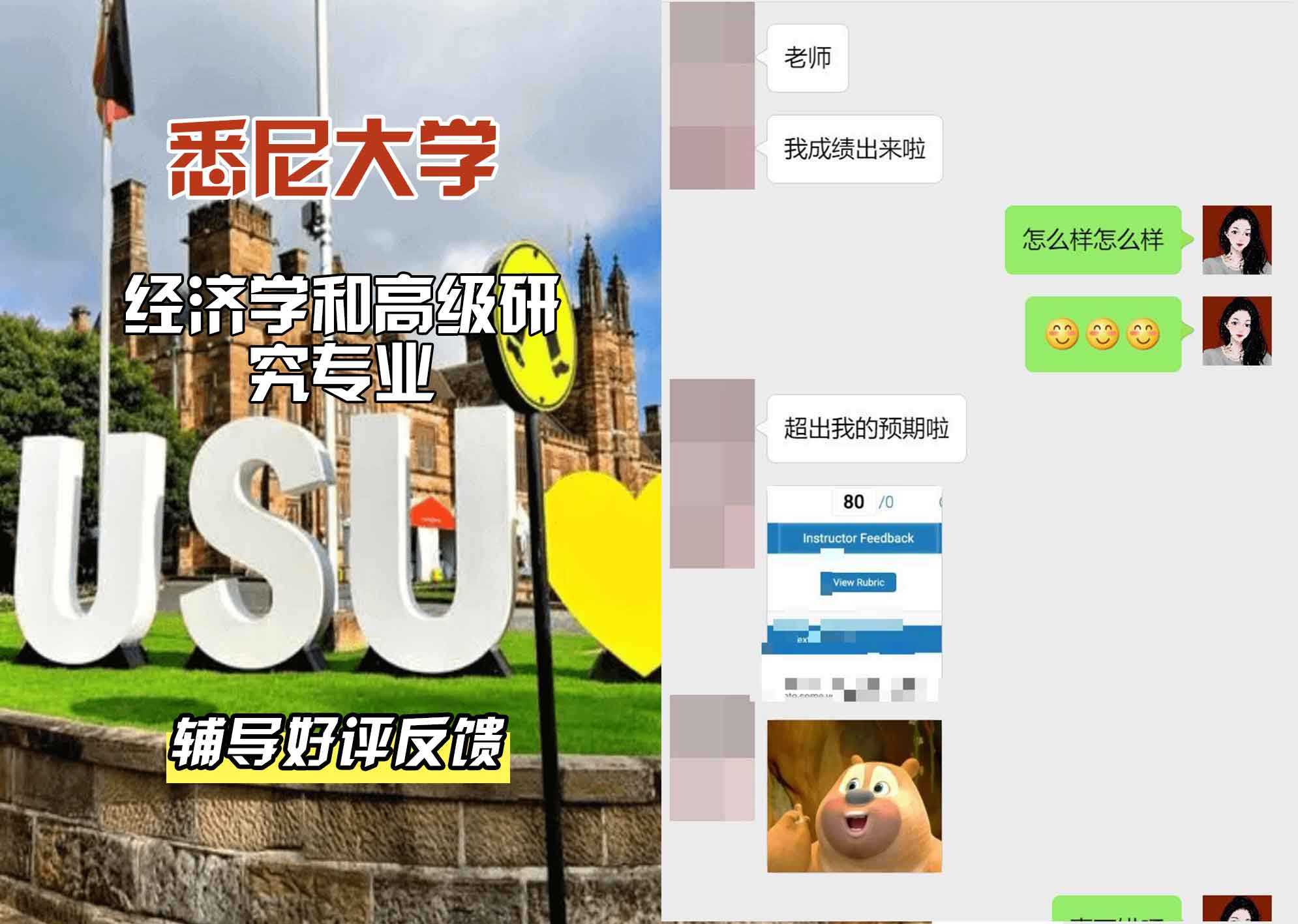 悉尼大学USYD经济学和高级研究辅导好评反馈