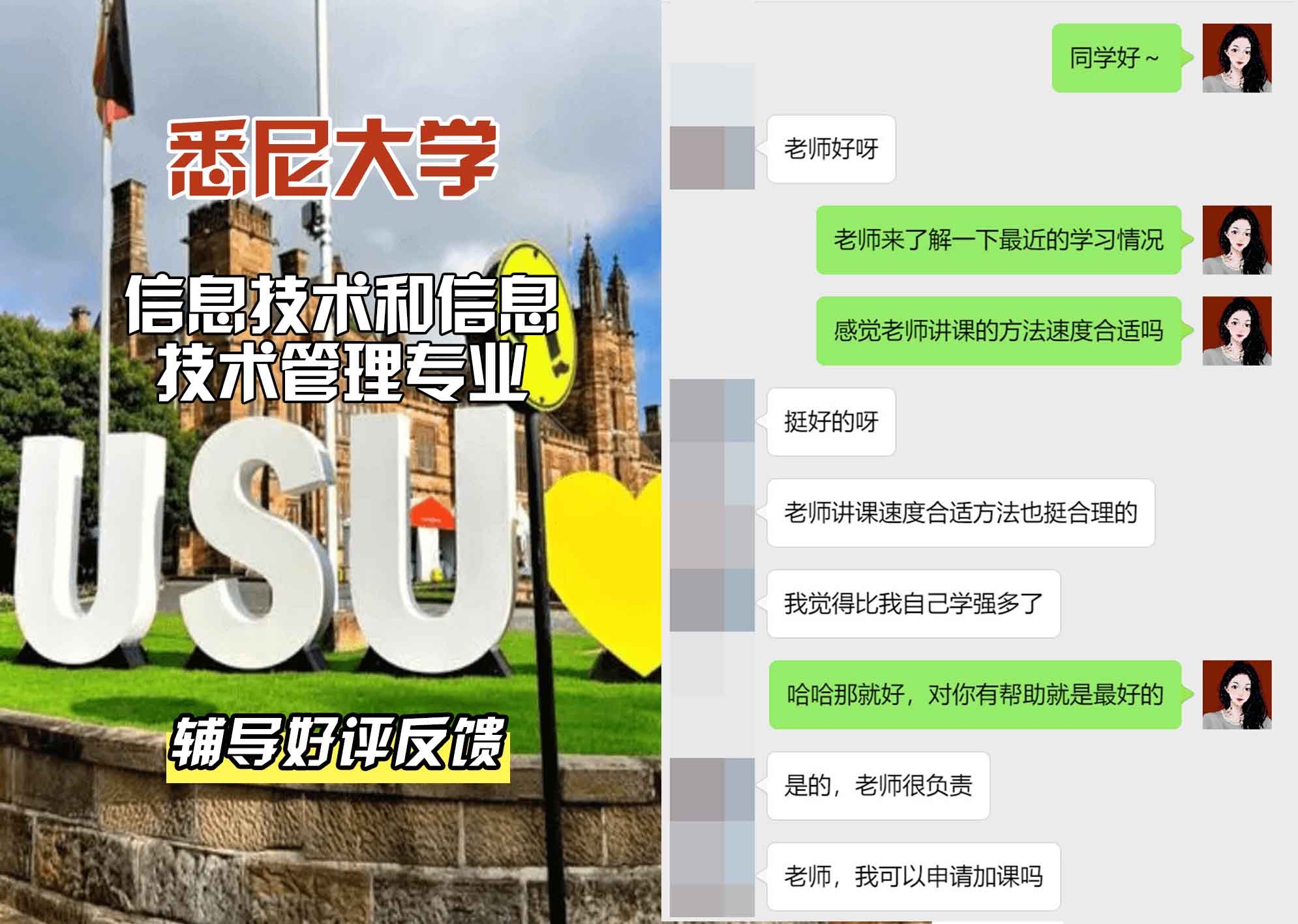 悉尼大学USYD信息技术和信息技术管理辅导好评反馈