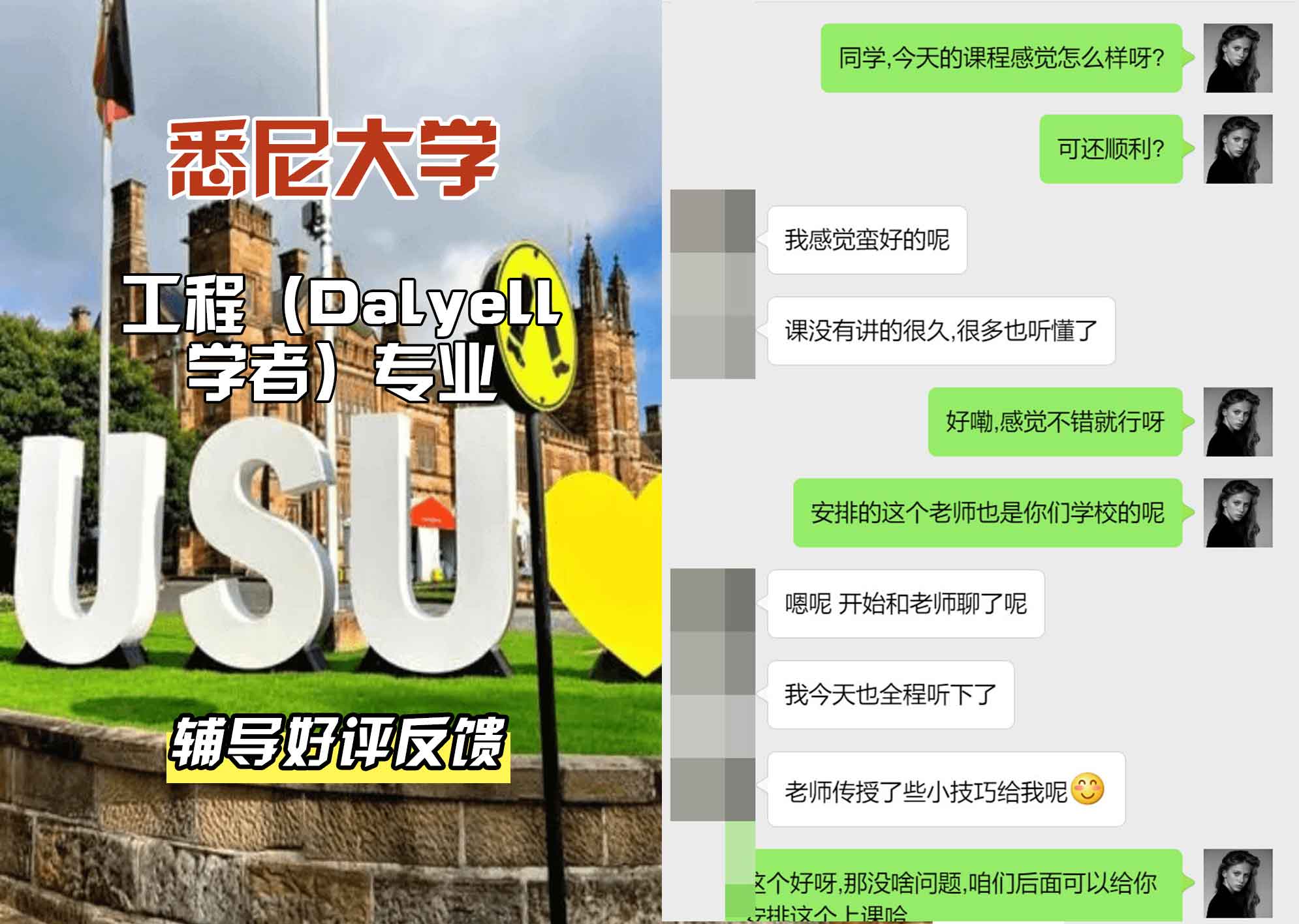 悉尼大学USYD工程（Dalyell学者）辅导好评反馈