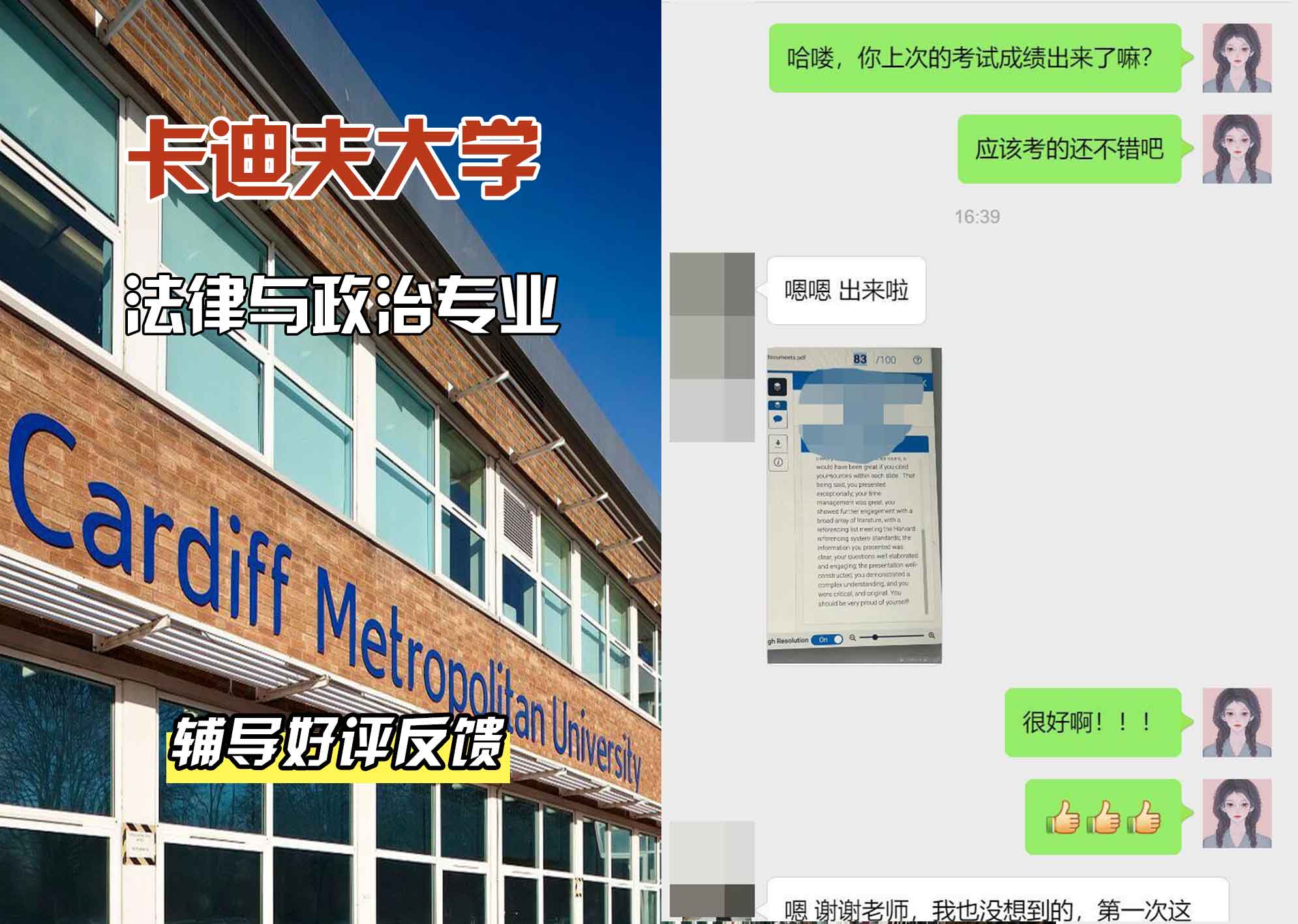 卡迪夫大学cardiff法语和政治辅导好评反馈