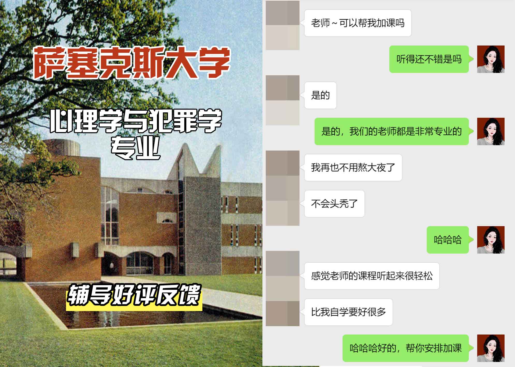 Sussex萨塞克斯大学心理学与犯罪学辅导好评反馈