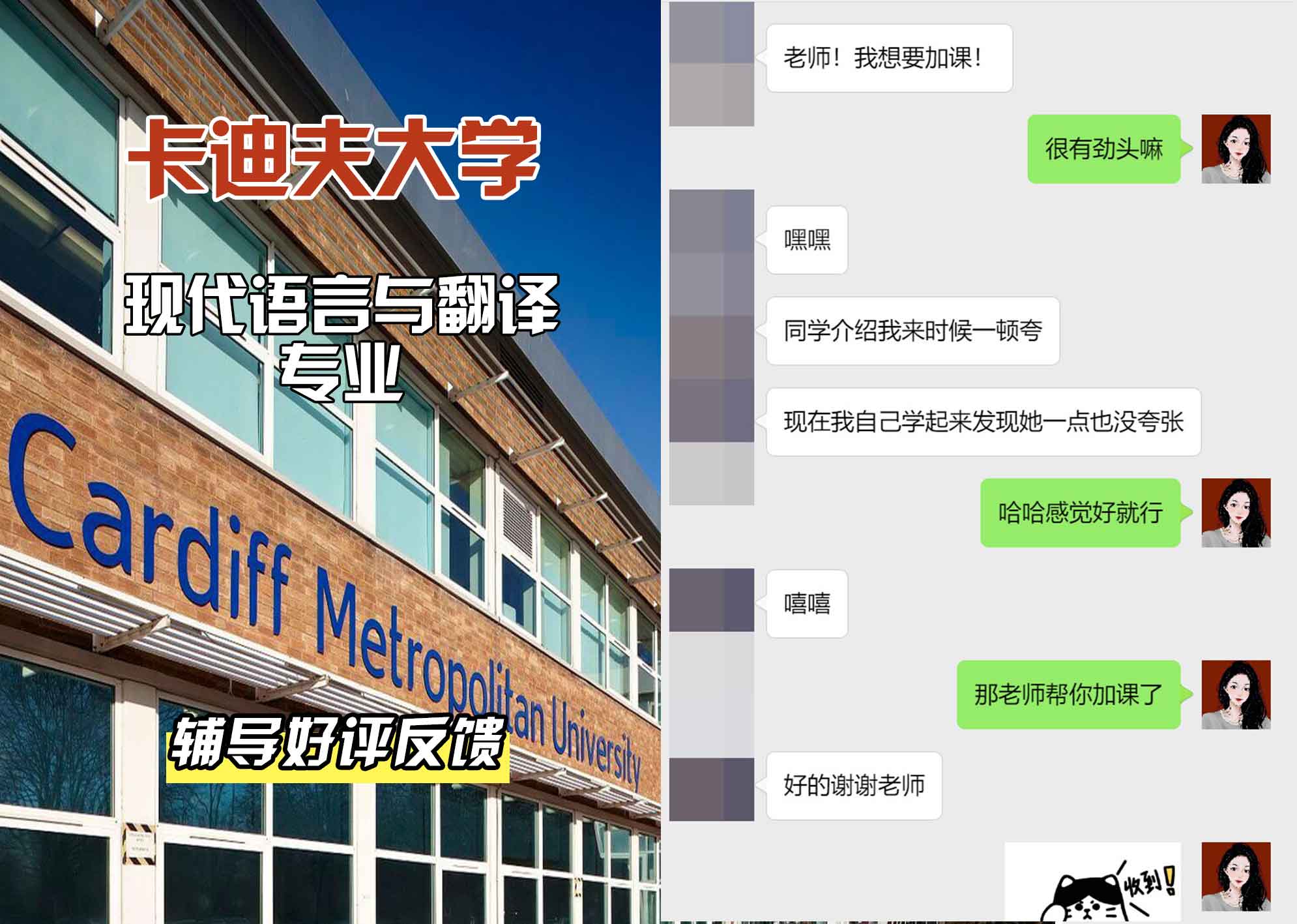 卡迪夫大学cardiff现代语言与翻译辅导好评反馈