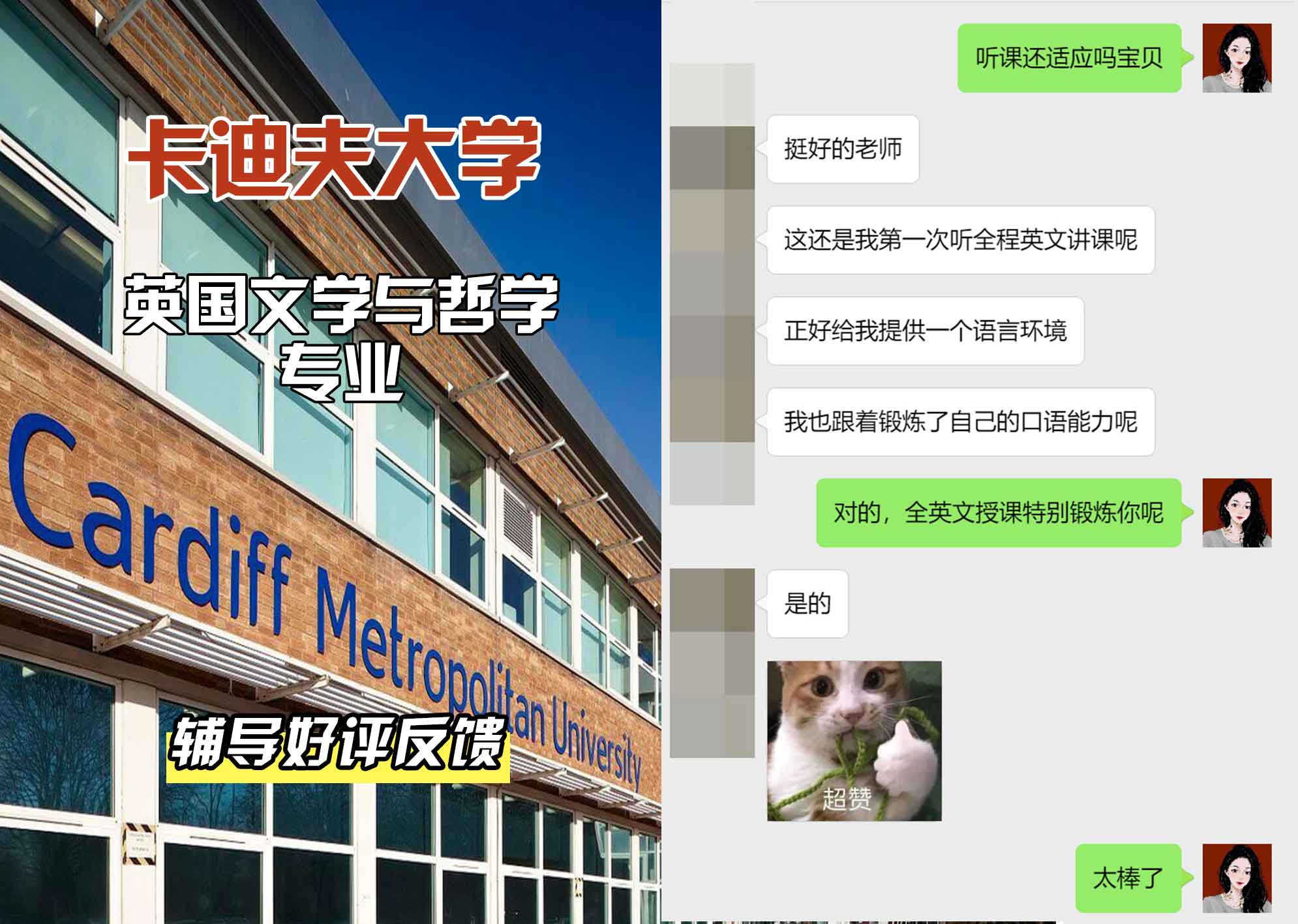 卡迪夫大学cardiff英国文学与哲学辅导好评反馈