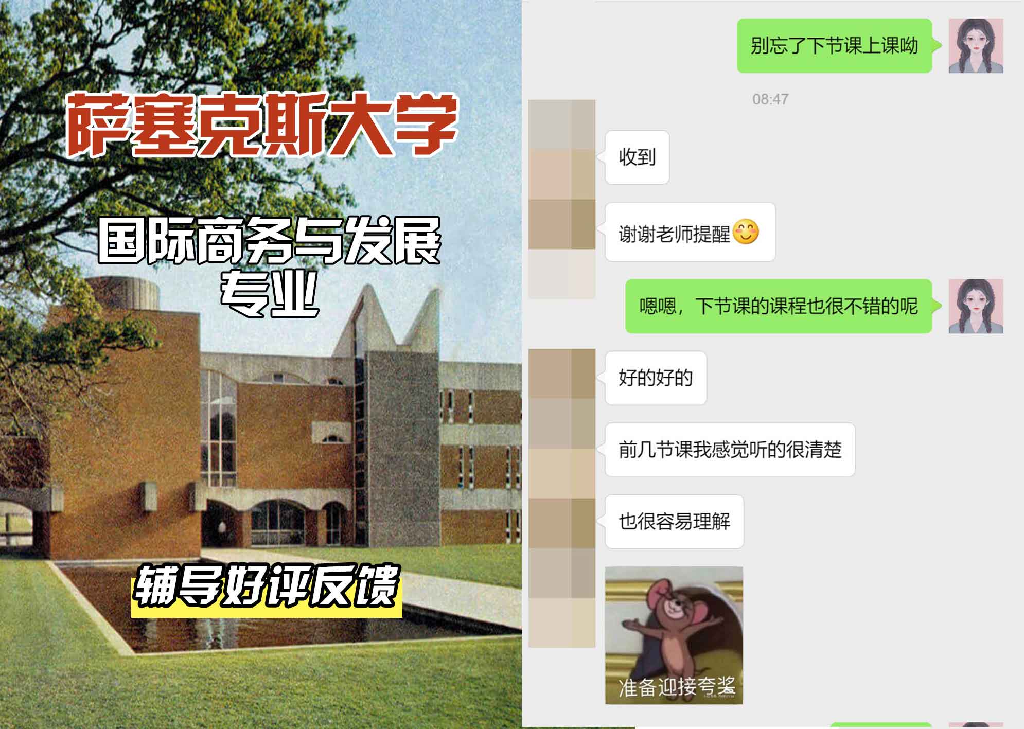 Sussex萨塞克斯大学国际商务与发展辅导好评反馈