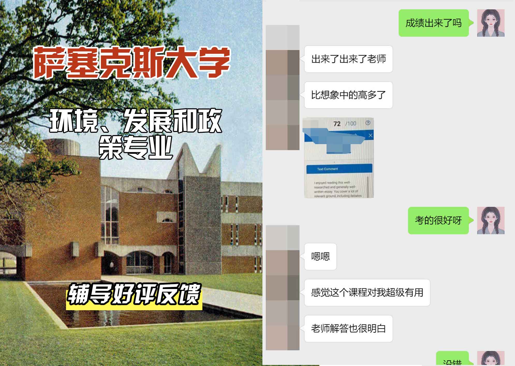 Sussex萨塞克斯大学环境、发展和政策辅导好评反馈