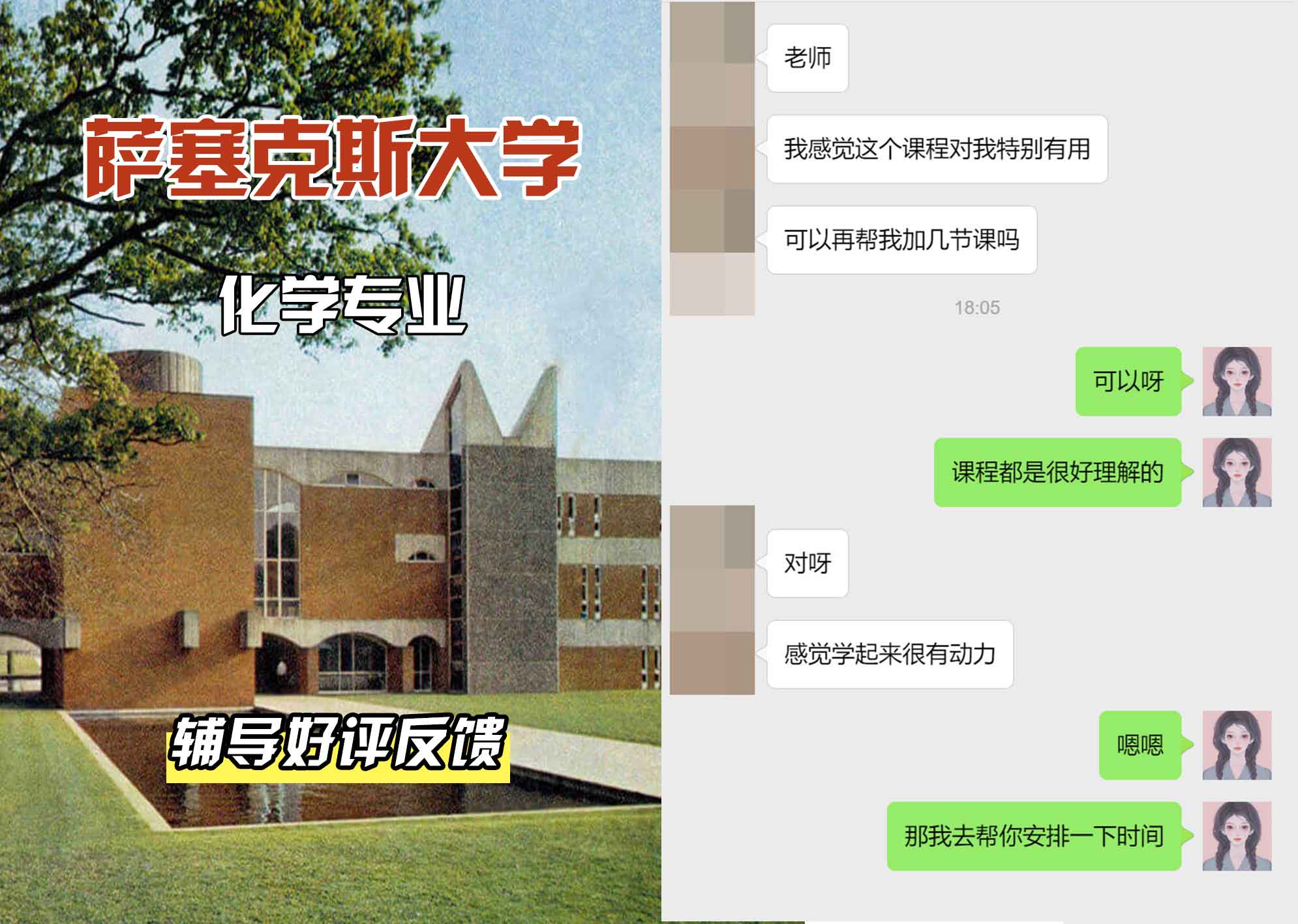 Sussex萨塞克斯大学化学辅导好评反馈