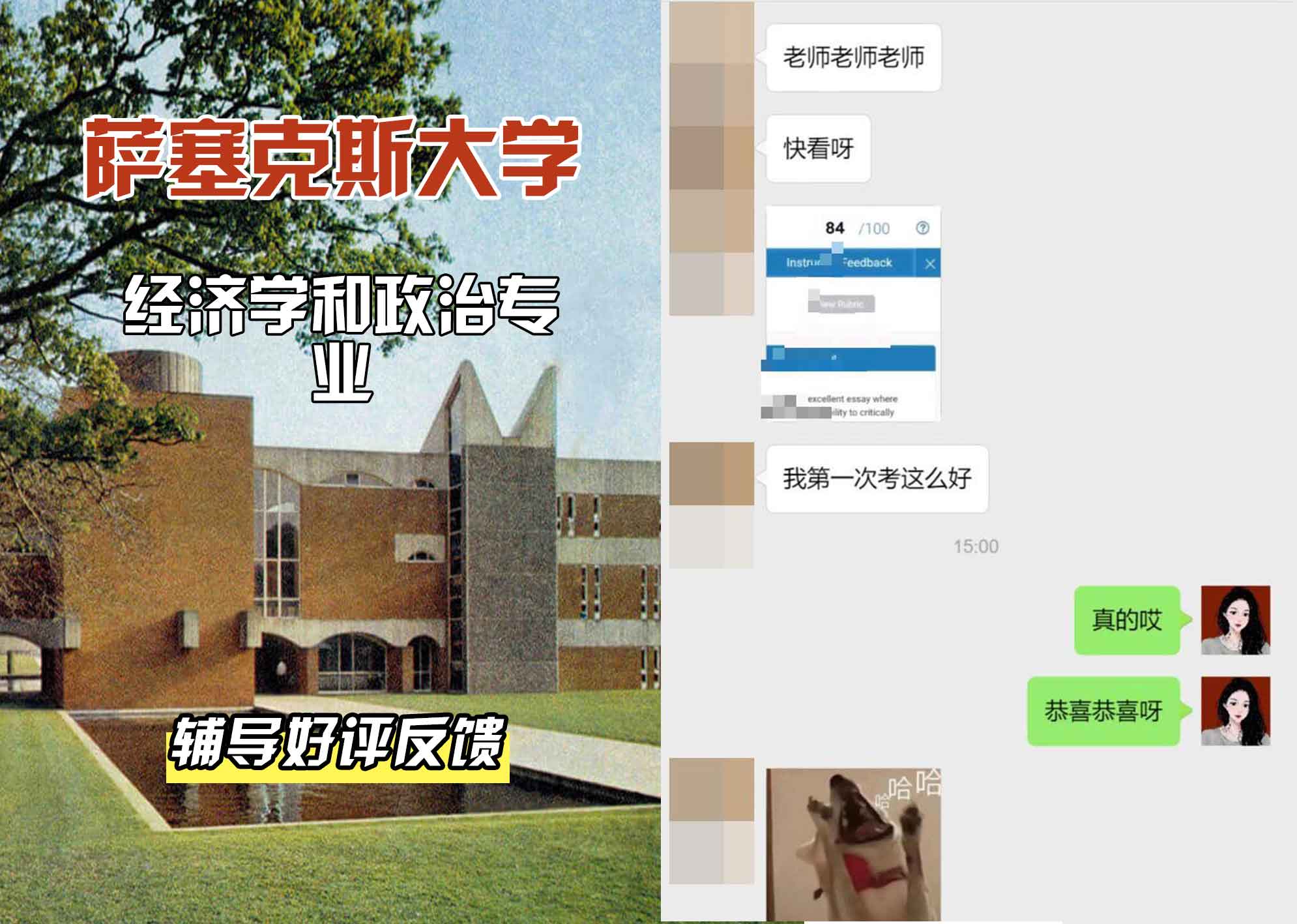 Sussex萨塞克斯大学经济学和政治辅导好评反馈