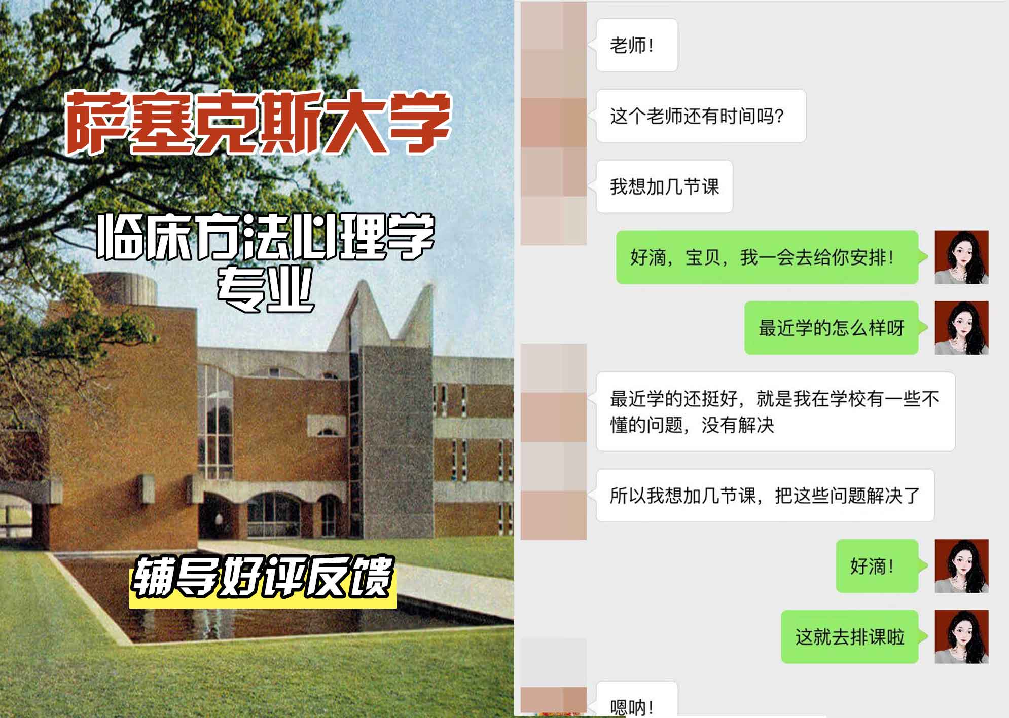 Sussex萨塞克斯大学临床方法心理学辅导好评反馈
