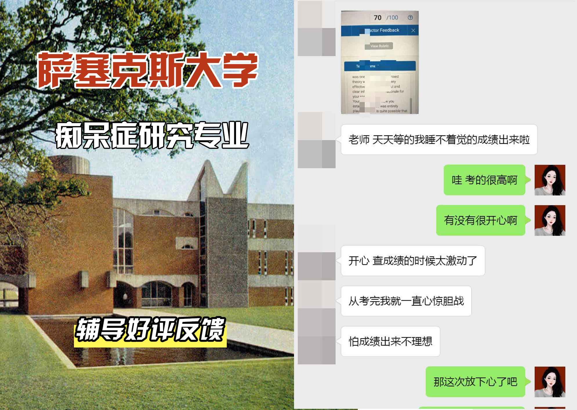 Sussex萨塞克斯大学痴呆症研究辅导好评反馈
