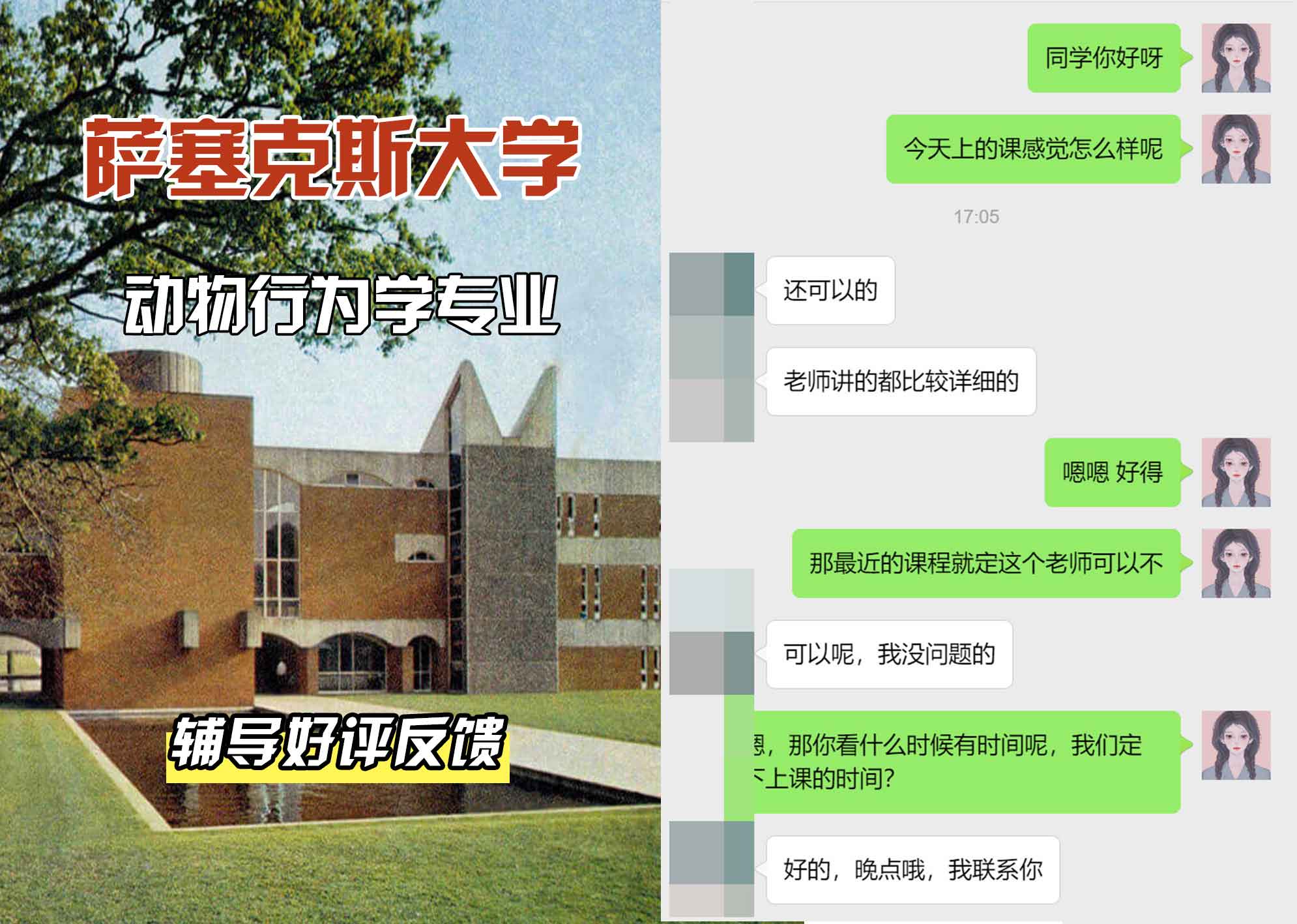 Sussex萨塞克斯大学动物行为学辅导好评反馈