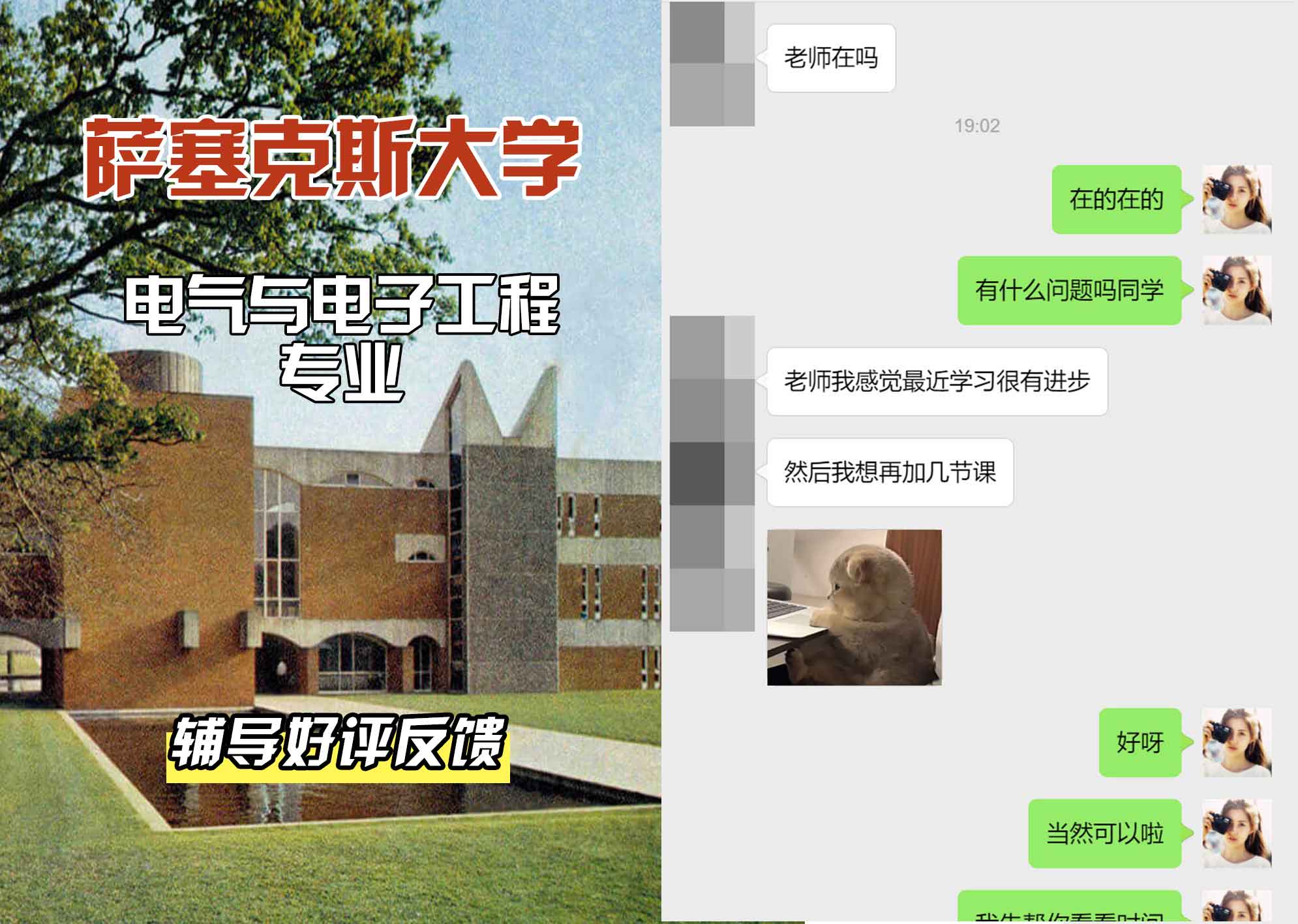 Sussex萨塞克斯大学电气与电子工程辅导好评反馈