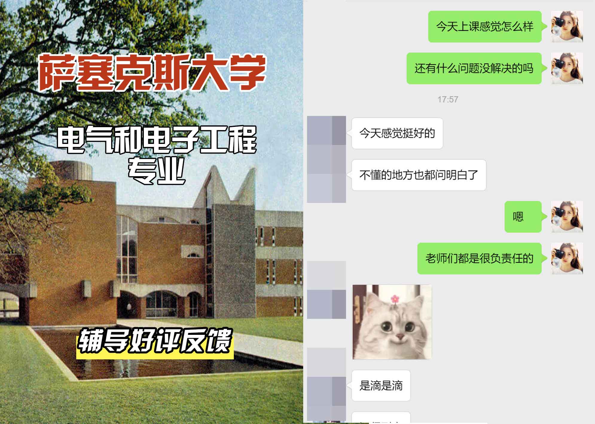Sussex萨塞克斯大学电气和电子工程辅导好评反馈