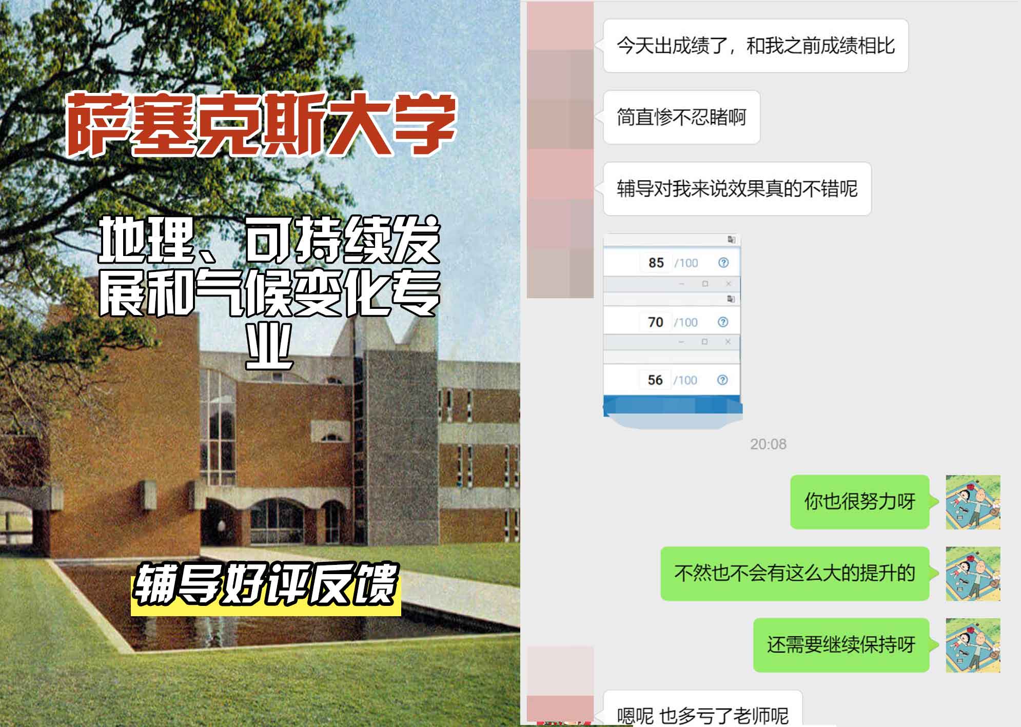 Sussex萨塞克斯大学地理、可持续发展和气候变化辅导好评反馈