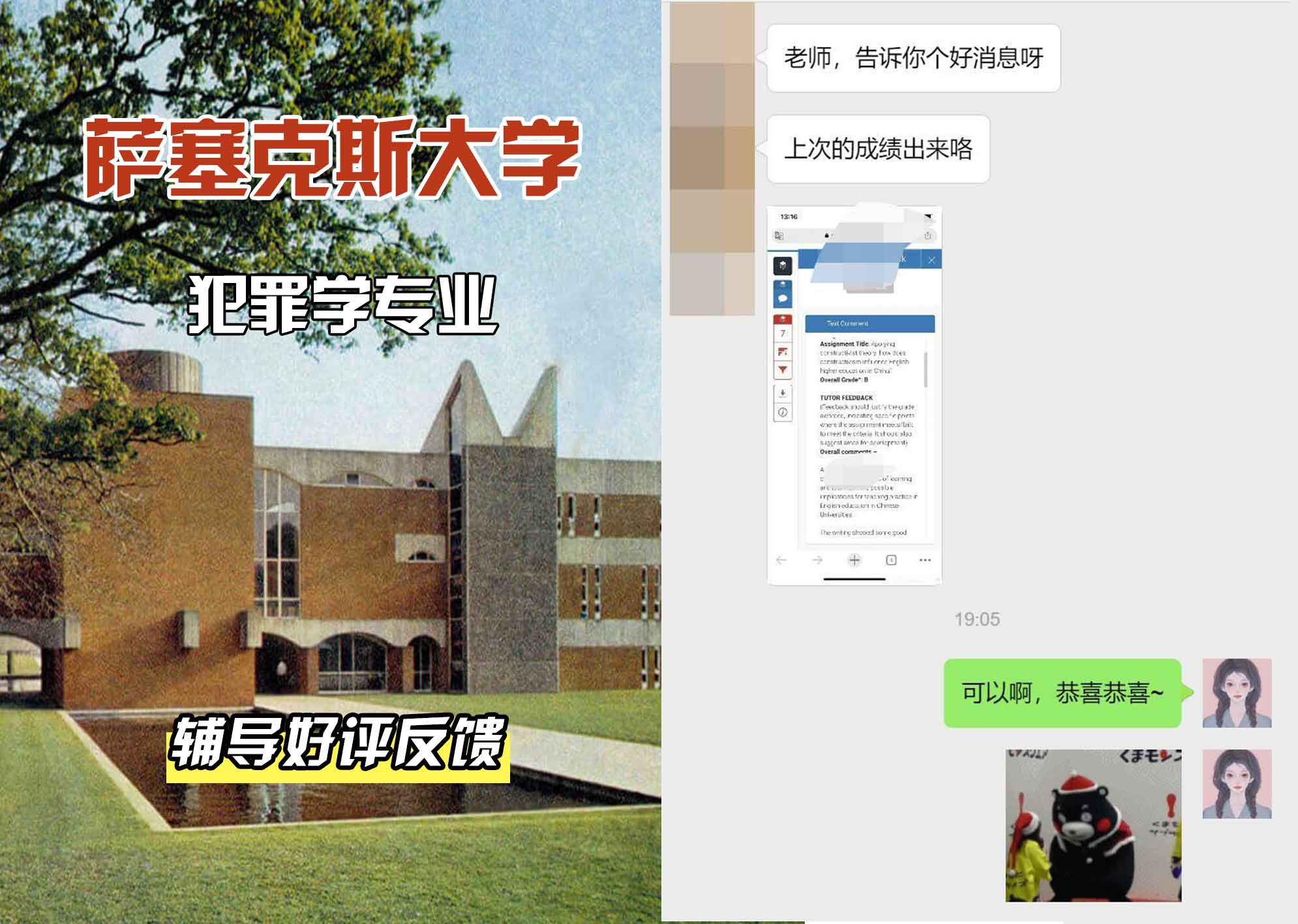 Sussex萨塞克斯大学犯罪学辅导好评反馈