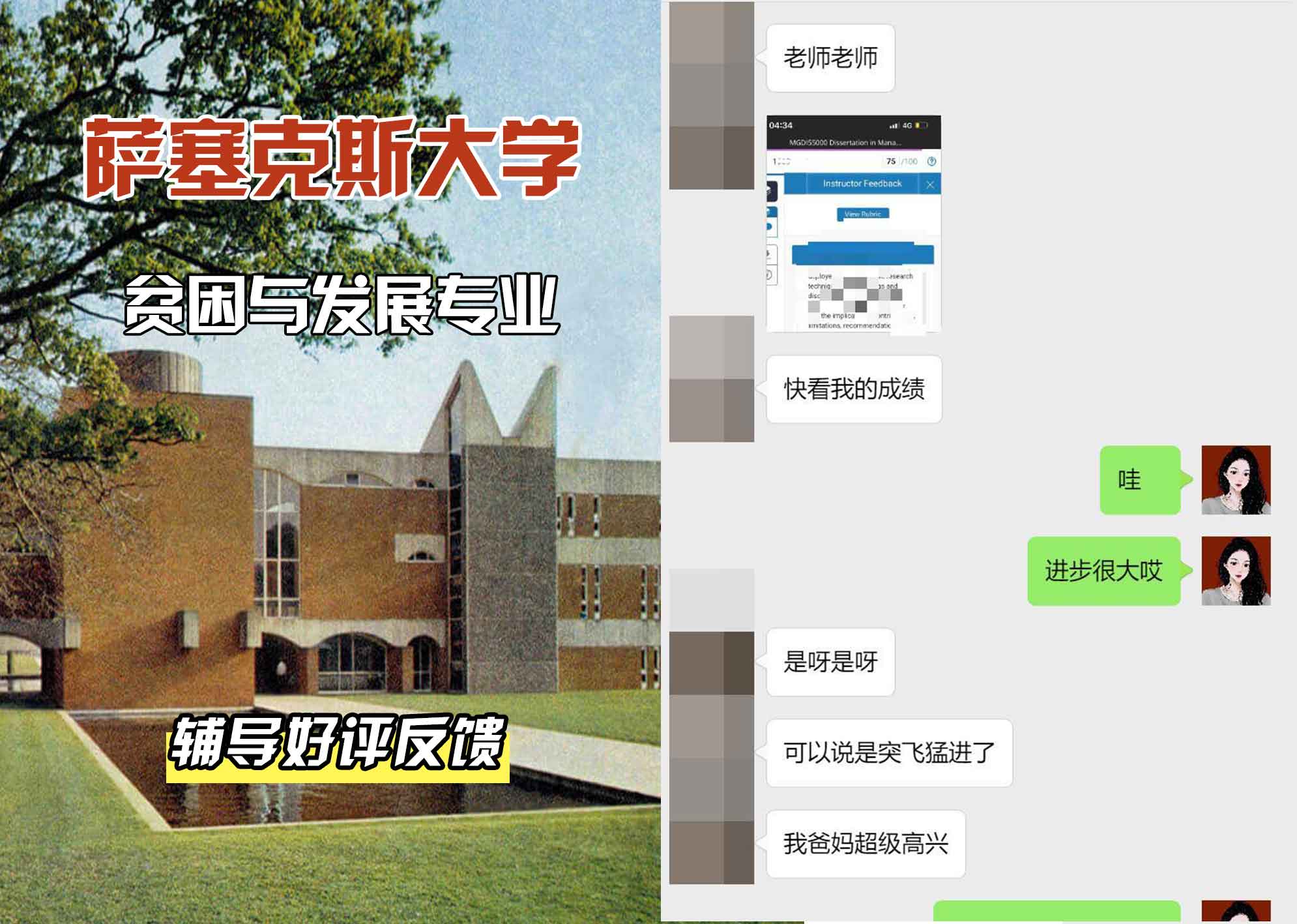Sussex萨塞克斯大学贫困与发展辅导好评反馈